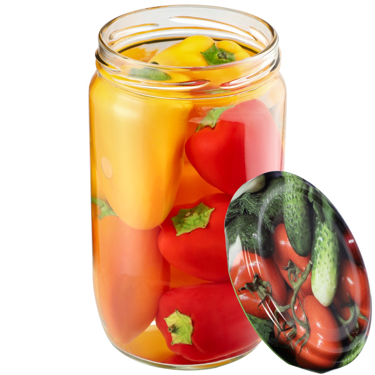 Słoiki na przetwory Niva 720ml 24szt fi 82 mm + wieczka "Warzywa"