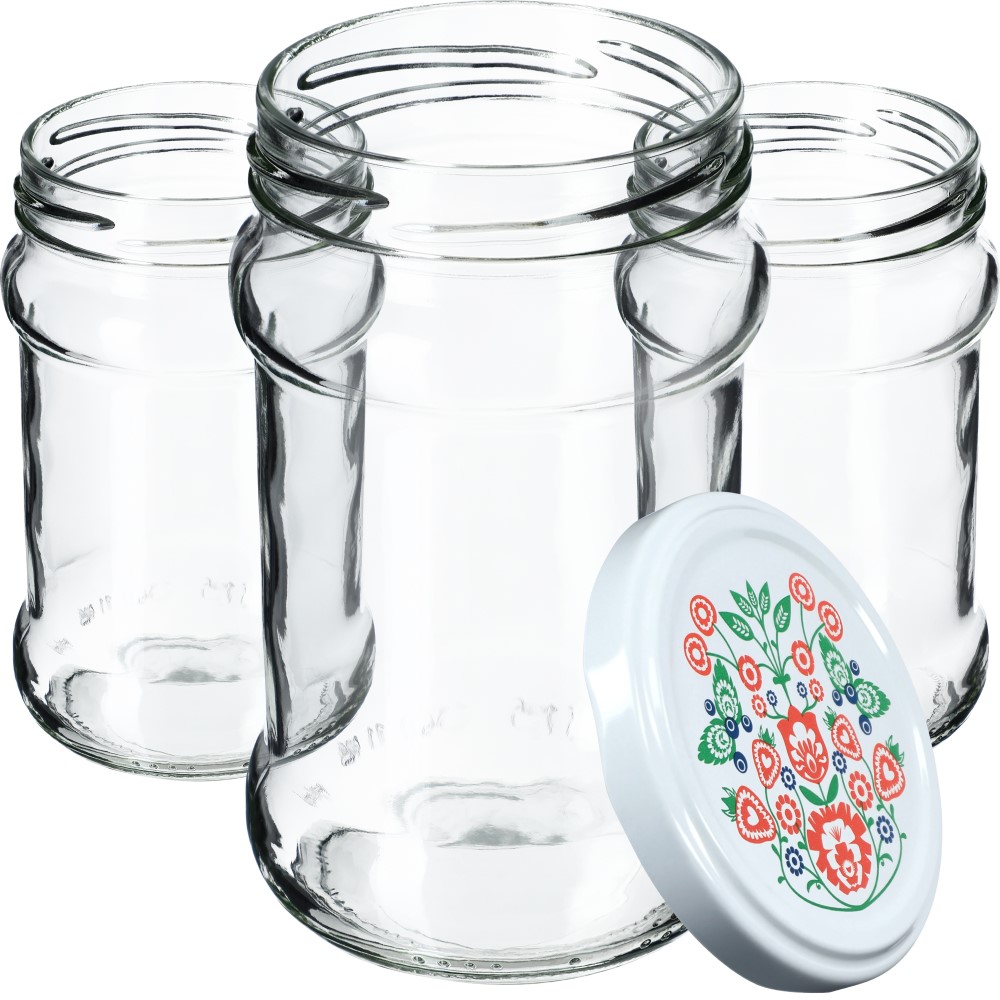 Słoiki na przetwory Seno 315ml 50szt fi 66 mm + wieczka "Folklor"