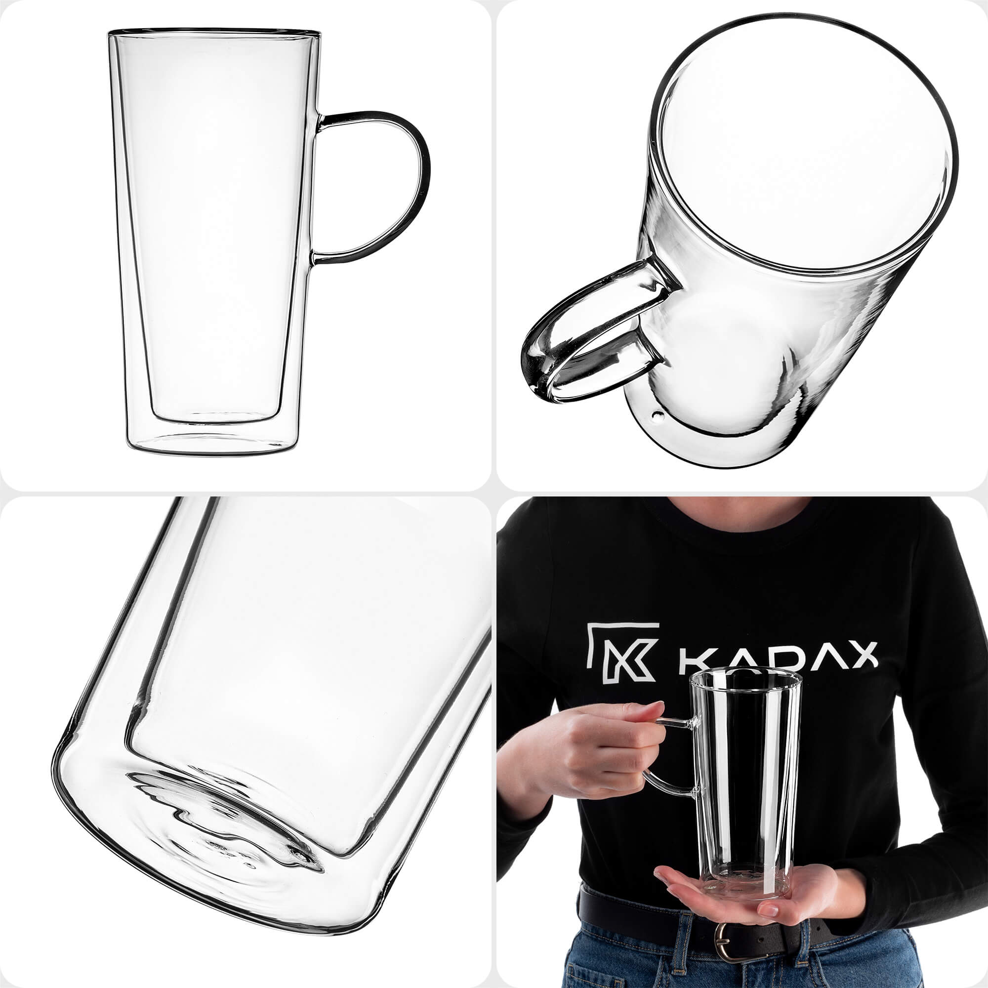 Szklanki termiczne do kawy latte i napojów Haga 470 ml 4 szt.