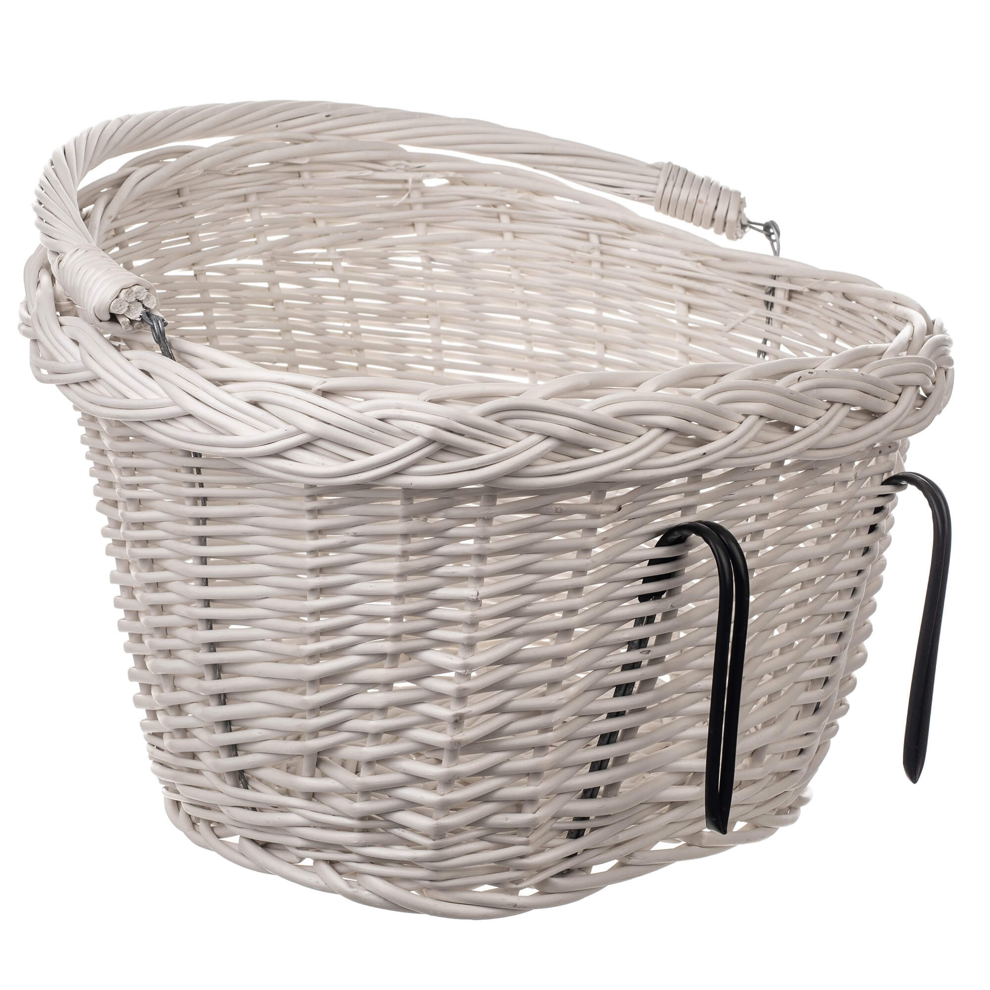 Kosz rowerowy wiklinowy Darnis 35 x 27 cm biały