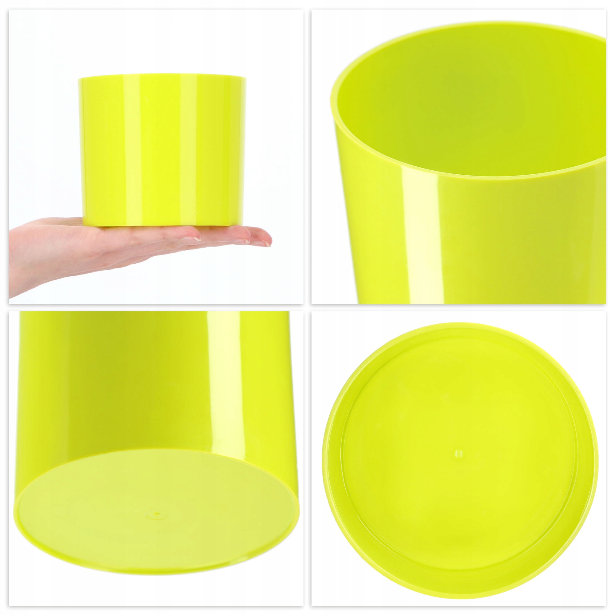 Doniczka na kwiaty okrągła Figari 11 cm, limonkowa