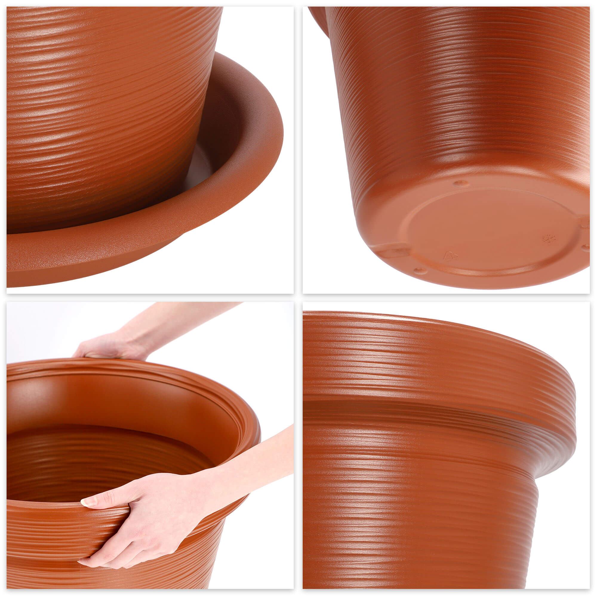 Donica z podstawką Cieza 55 cm, terrakota