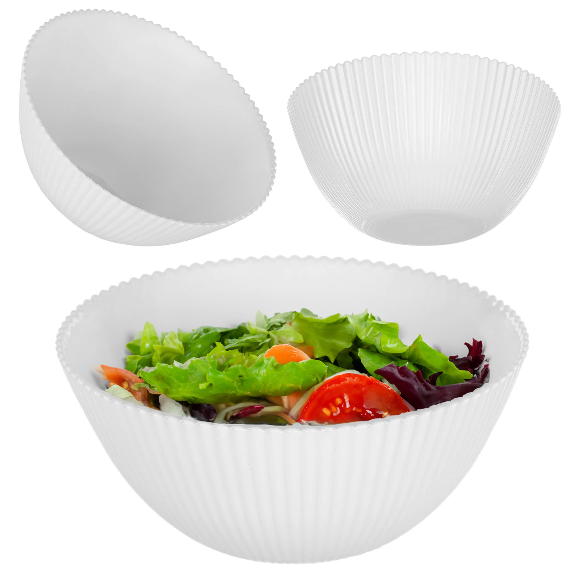 Zestaw obiadowy Regno salaterka 15 cm + talerz deserowy + talerz płytki biały 1 kpl.