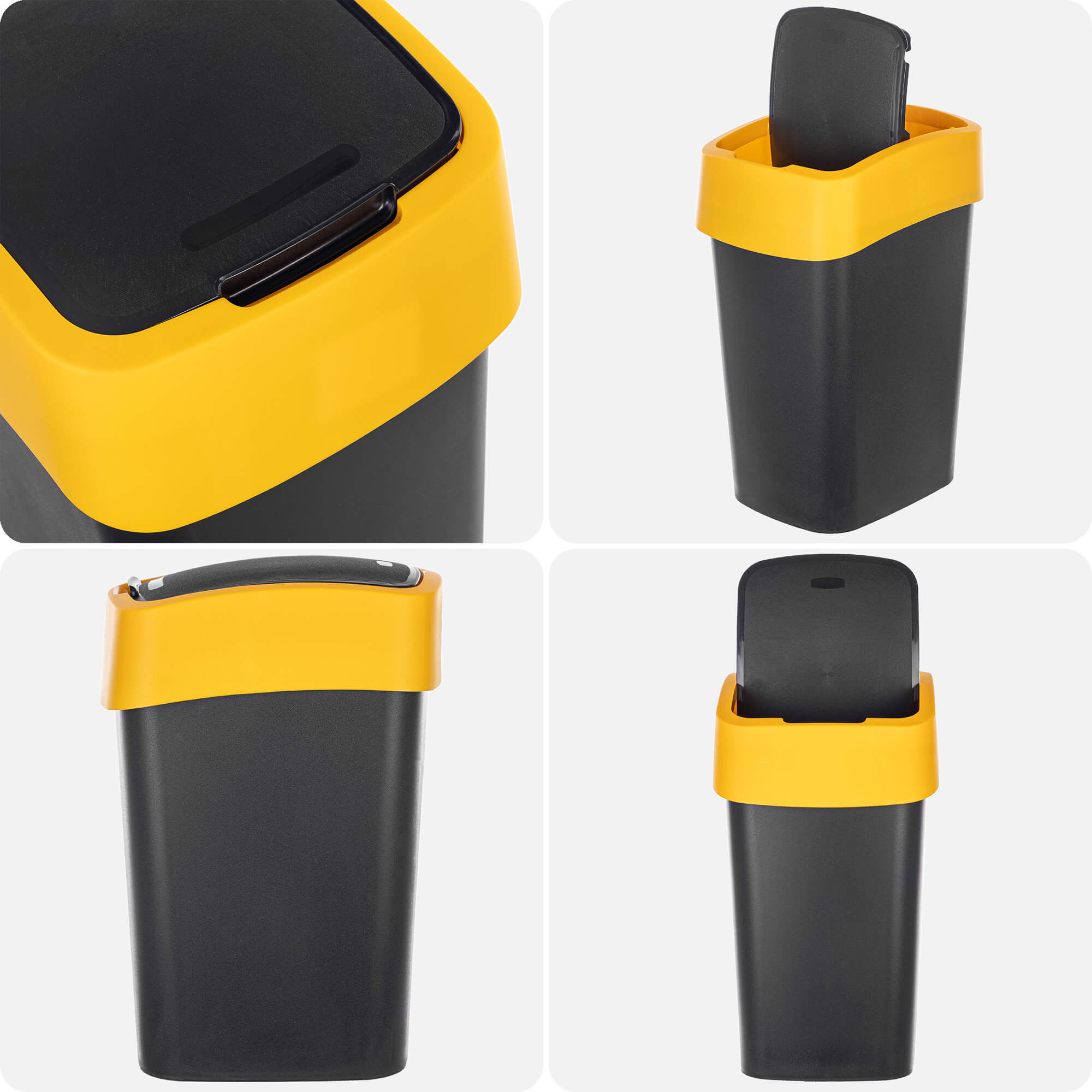 Kosz na śmieci Curver Flip Bin 25L czarno-żółty