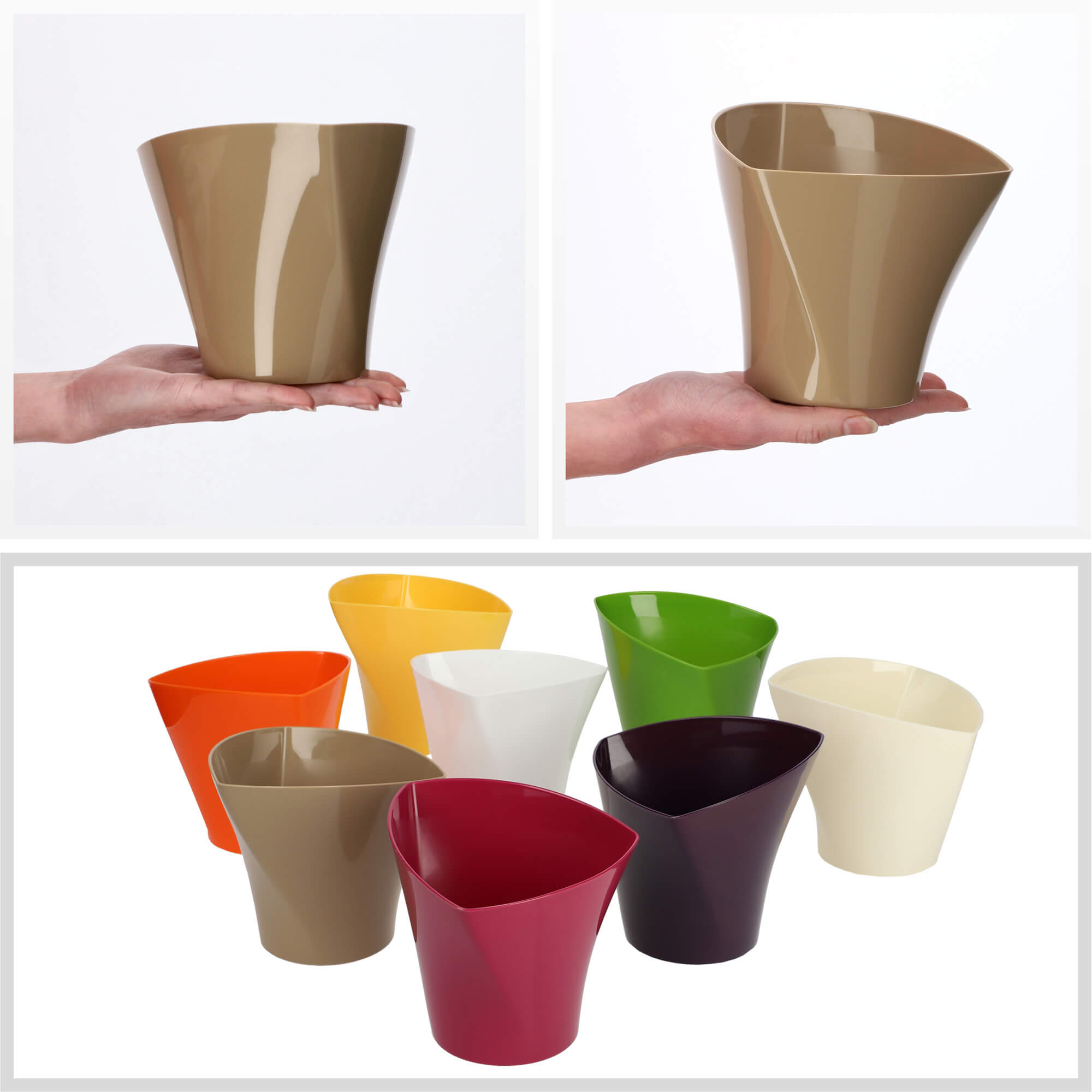 Doniczka na kwiaty Sisco 15 cm, beżowa