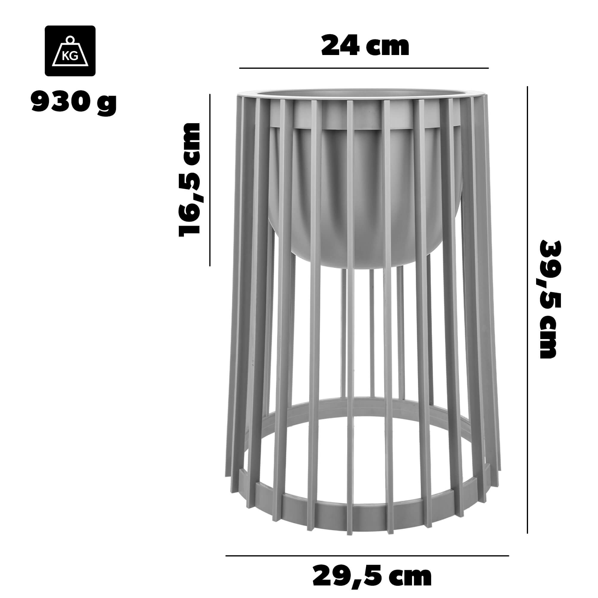 Kwietnik dwustronny Aytre 40 cm platynowy + wkład