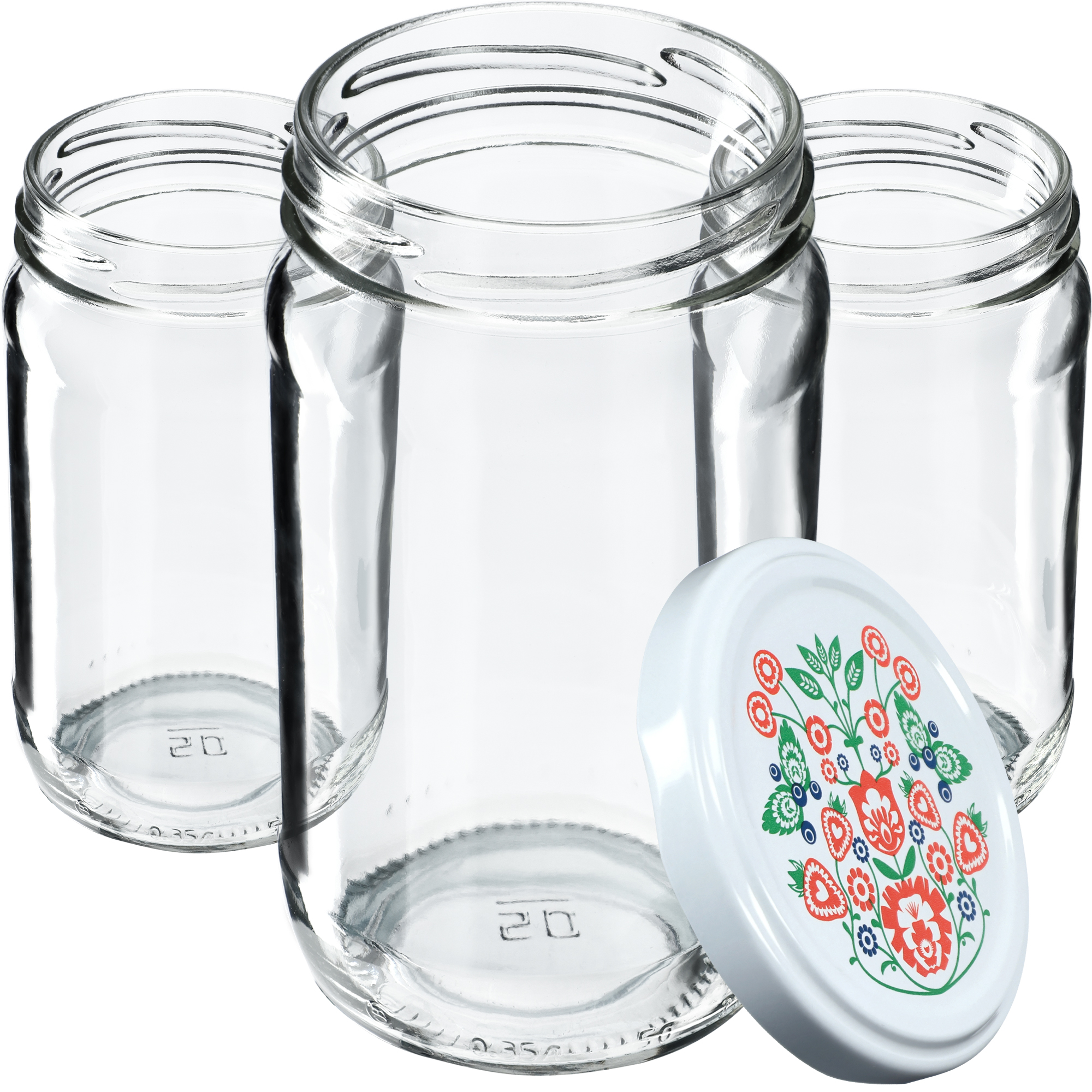 Słoiki na przetwory Gera 350ml fi 66 mm 10szt + wieczka "Folklor"
