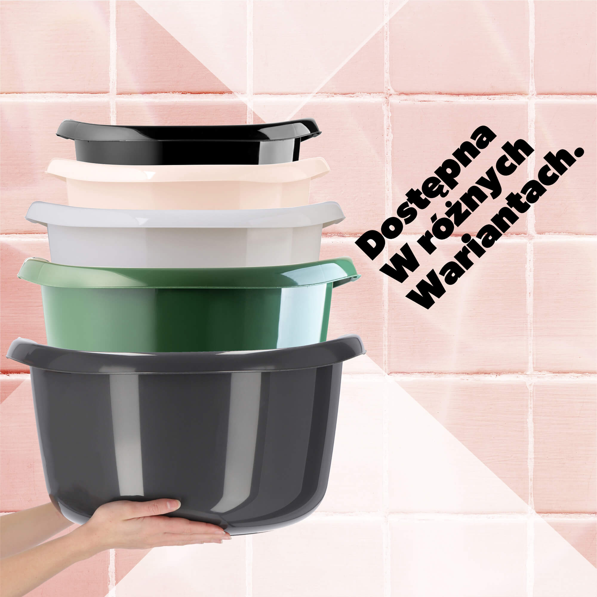Miednica plastikowa z uchwytami 30L, zielona