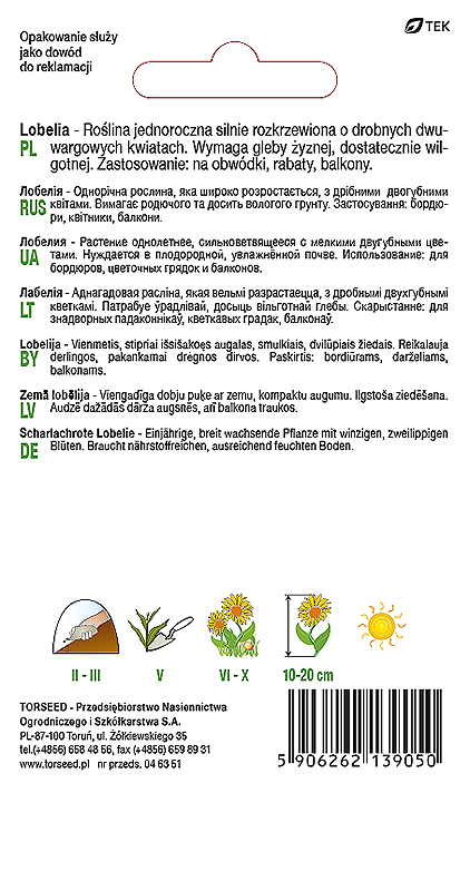 Lobelia (Stroiczka) - Lobelia er. Comp jasnoniebieska 0,2g