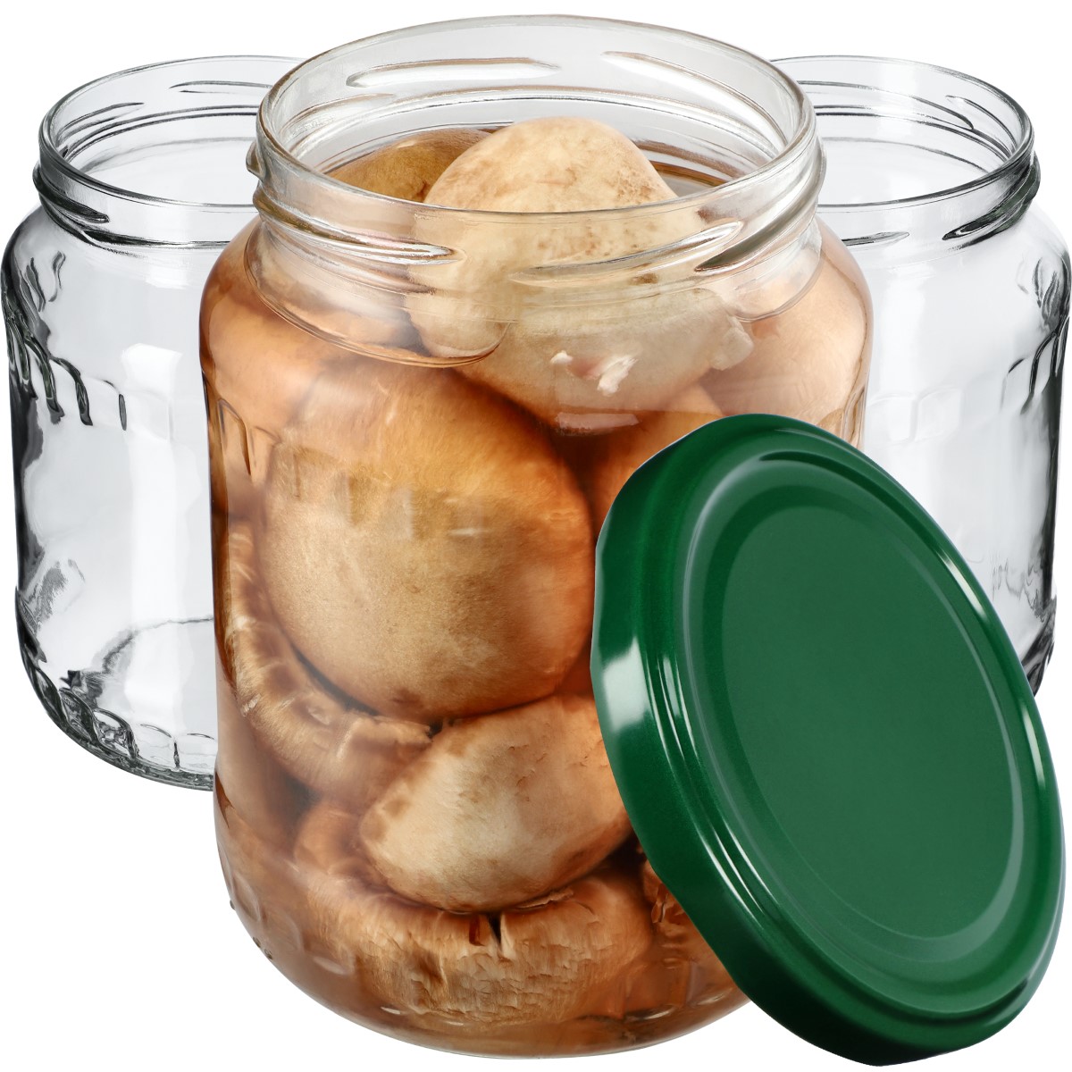 Słoiki na przetwory Jukka 720ml 48szt fi 82 mm + wieczka zielone