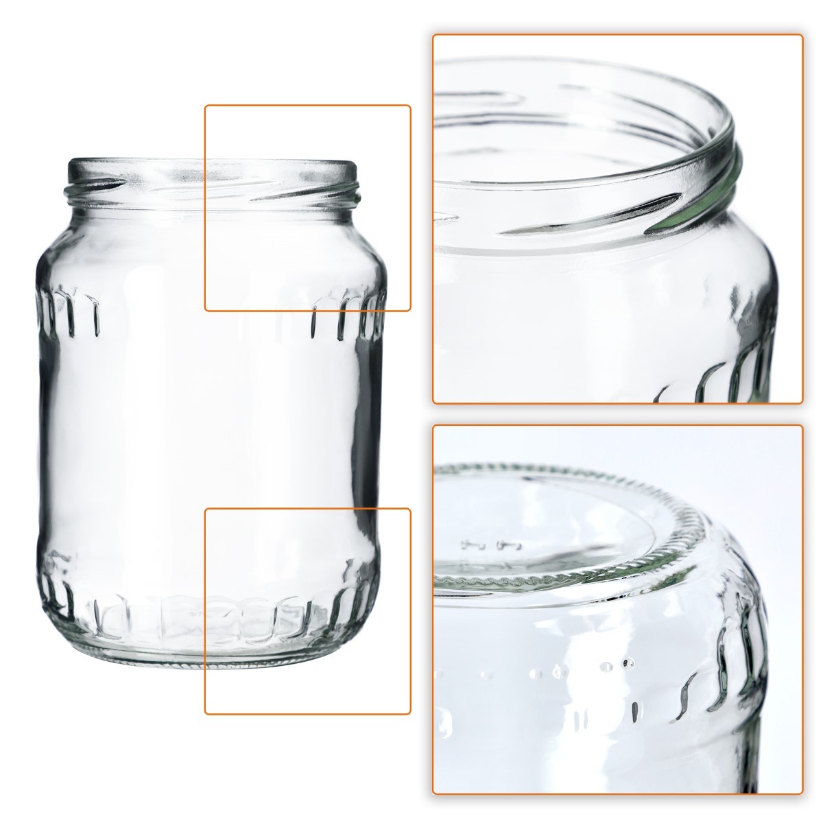 Słoiki na przetwory Jukka 720ml 64szt fi 82 mm + wieczka "Ogórki"
