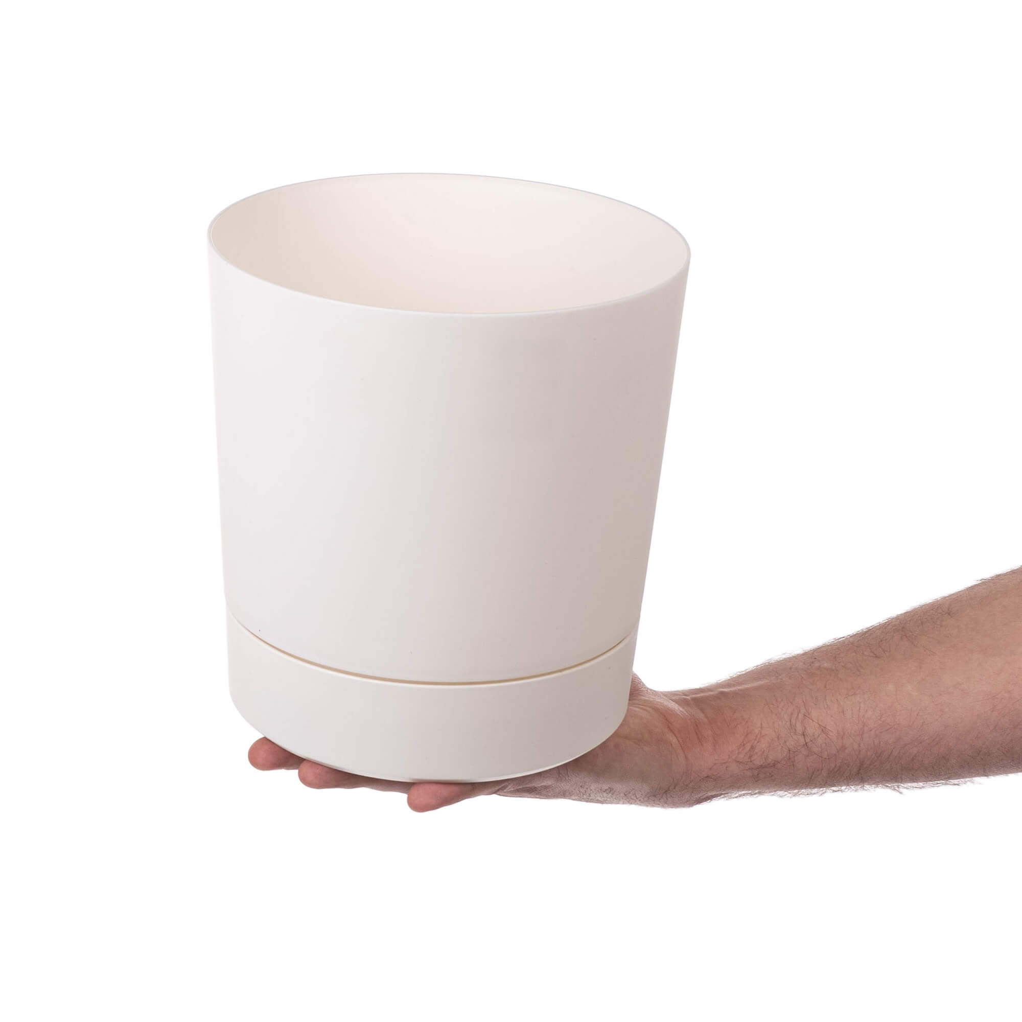 Donica z podstawką Verri 20 cm kremowa 2 szt.