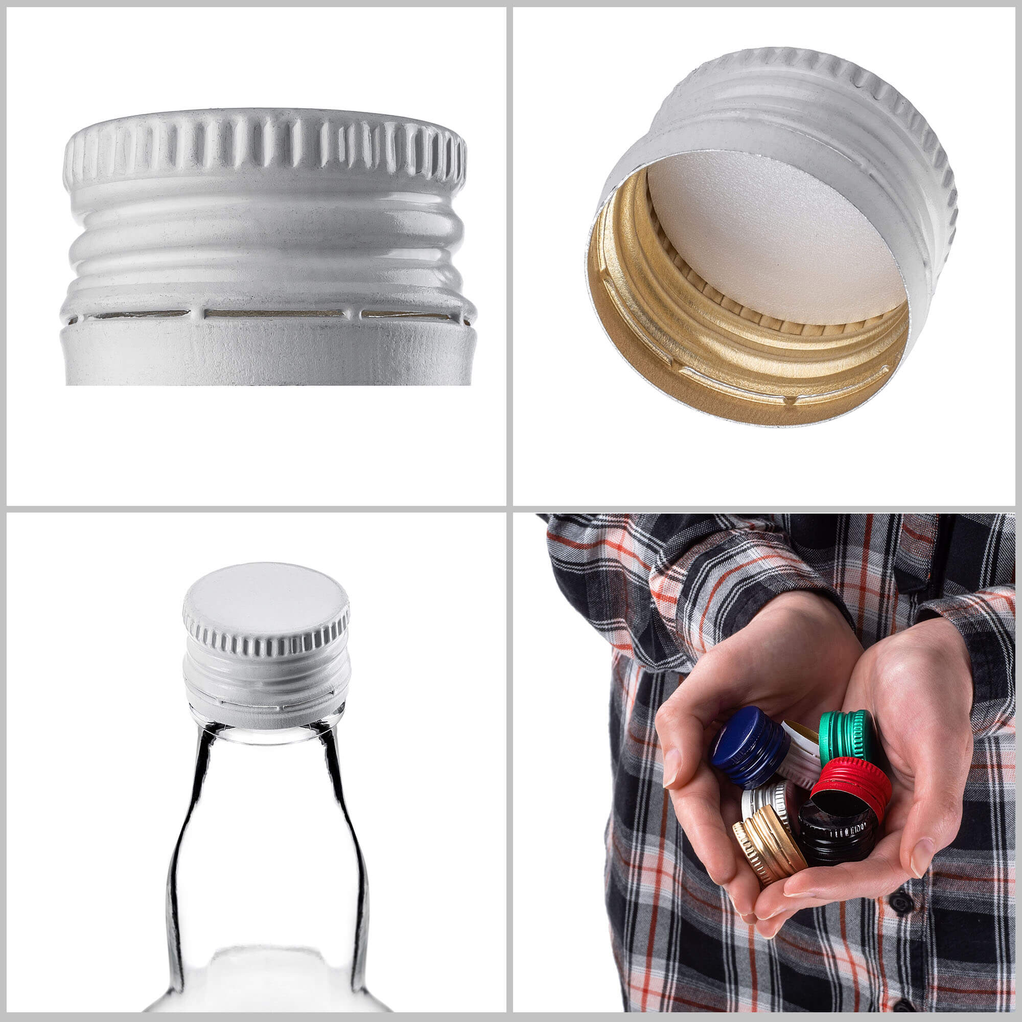 Aluminiowa zakrętka do butelek Annot fi 28mm biała 100 szt.