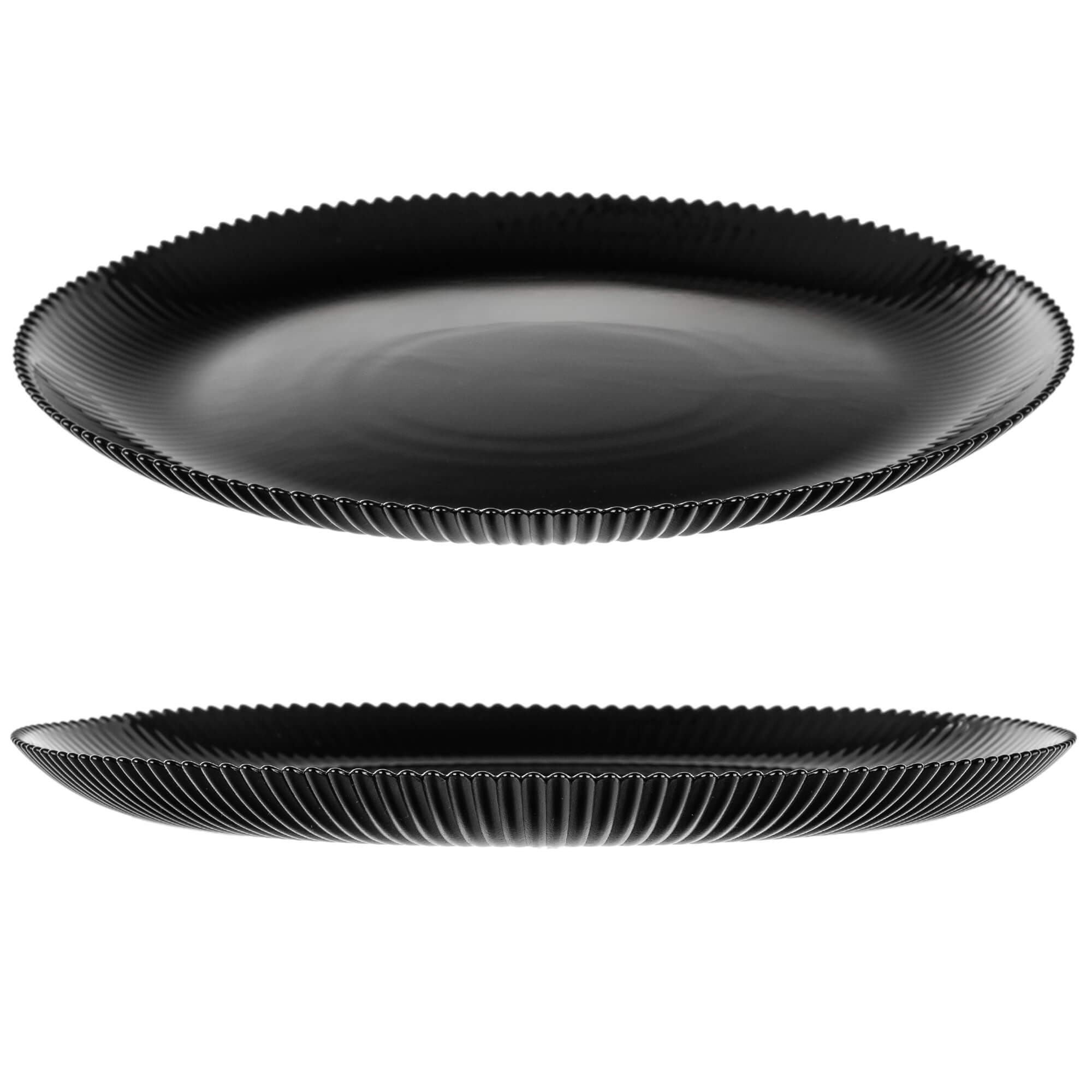 Zestaw obiadowy Regno salaterka 15 cm + talerz deserowy + talerz płytki czarny 12 kpl.