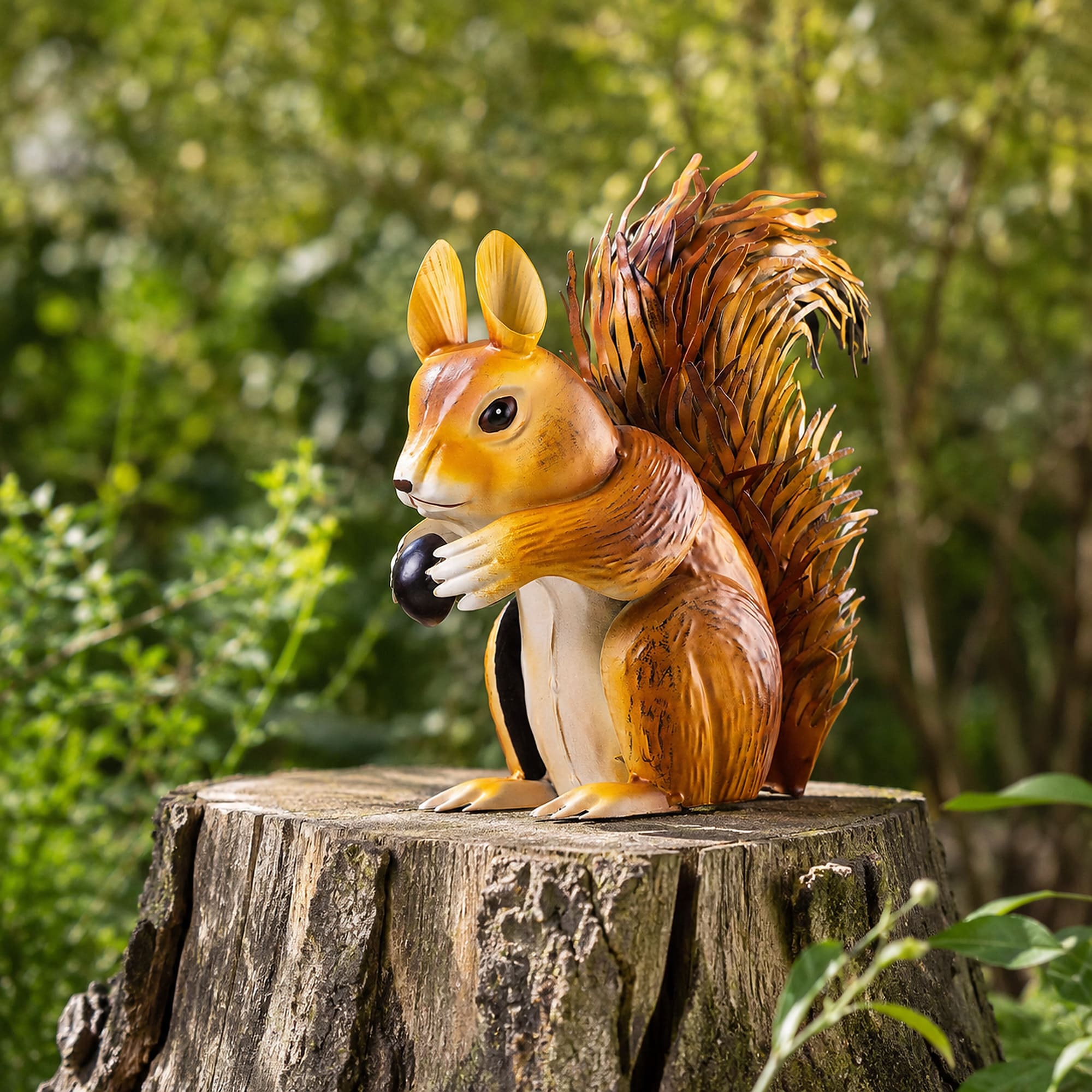 Figura ogrodowa Esson wiewiórka stalowa 28 cm