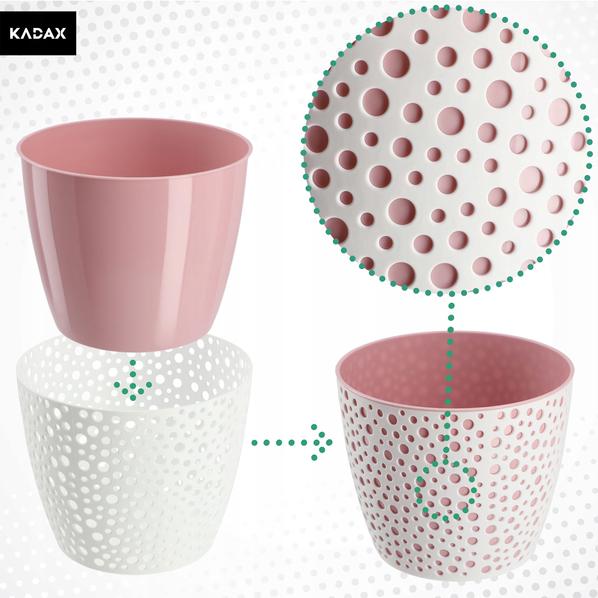 Doniczka na kwiaty Casini 11 cm, różowa