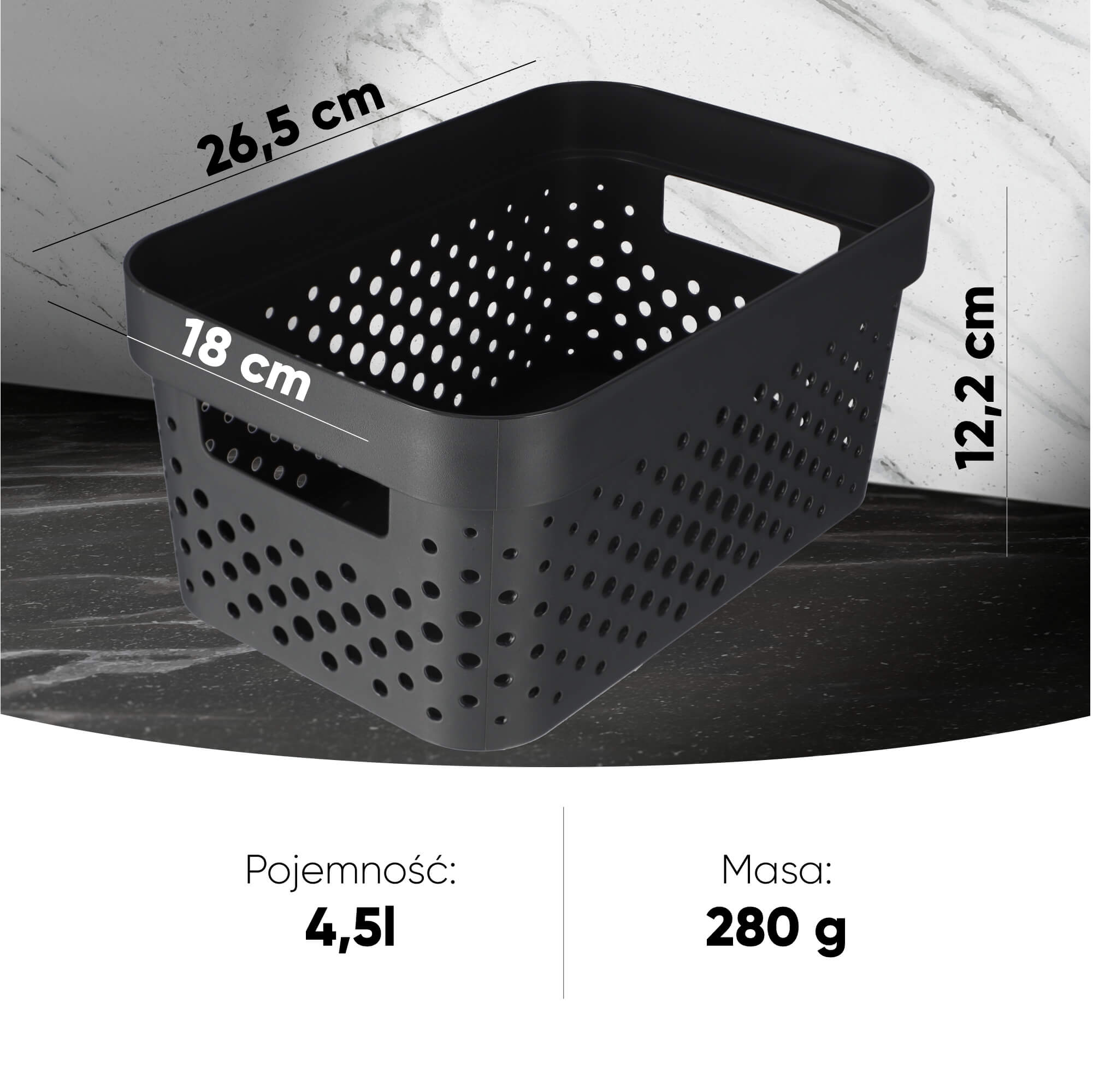 Pojemnik plastikowy Infinity Curver 4.5L, antracyt