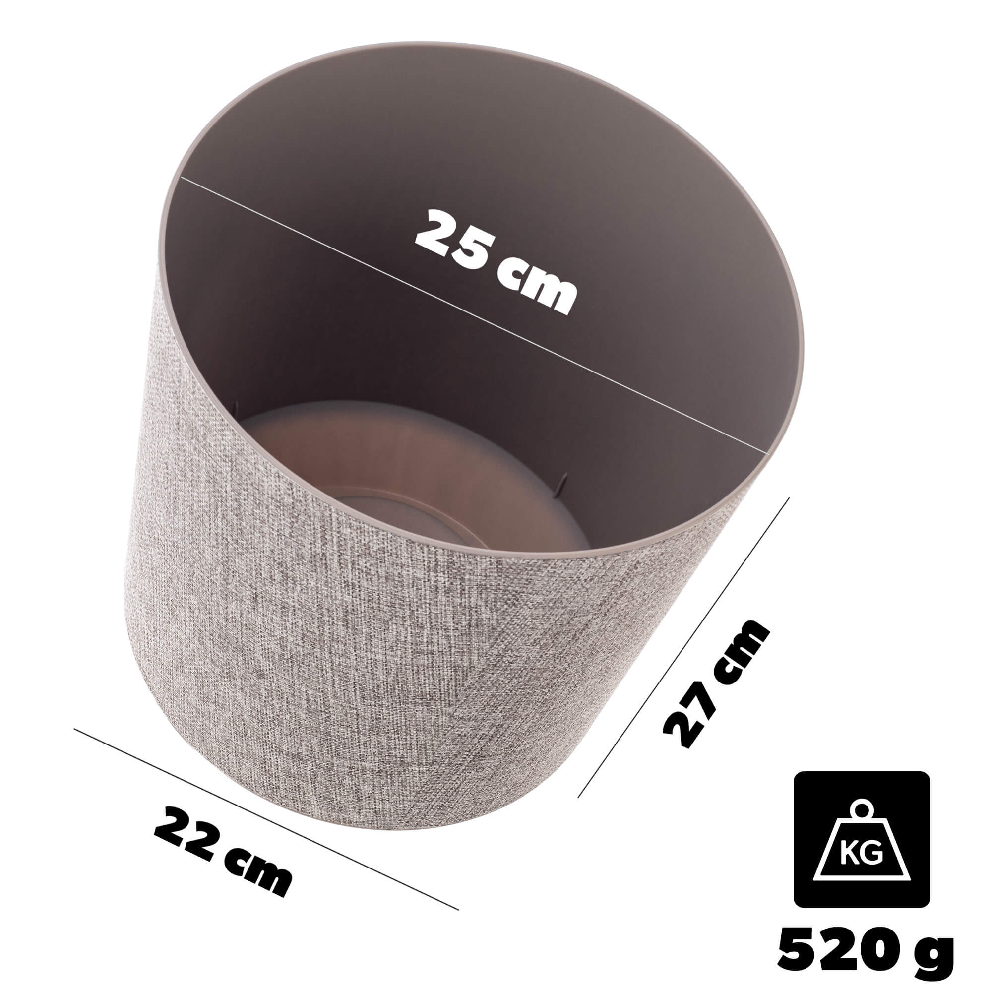 Doniczka osłonka Pebris 25cm taupe