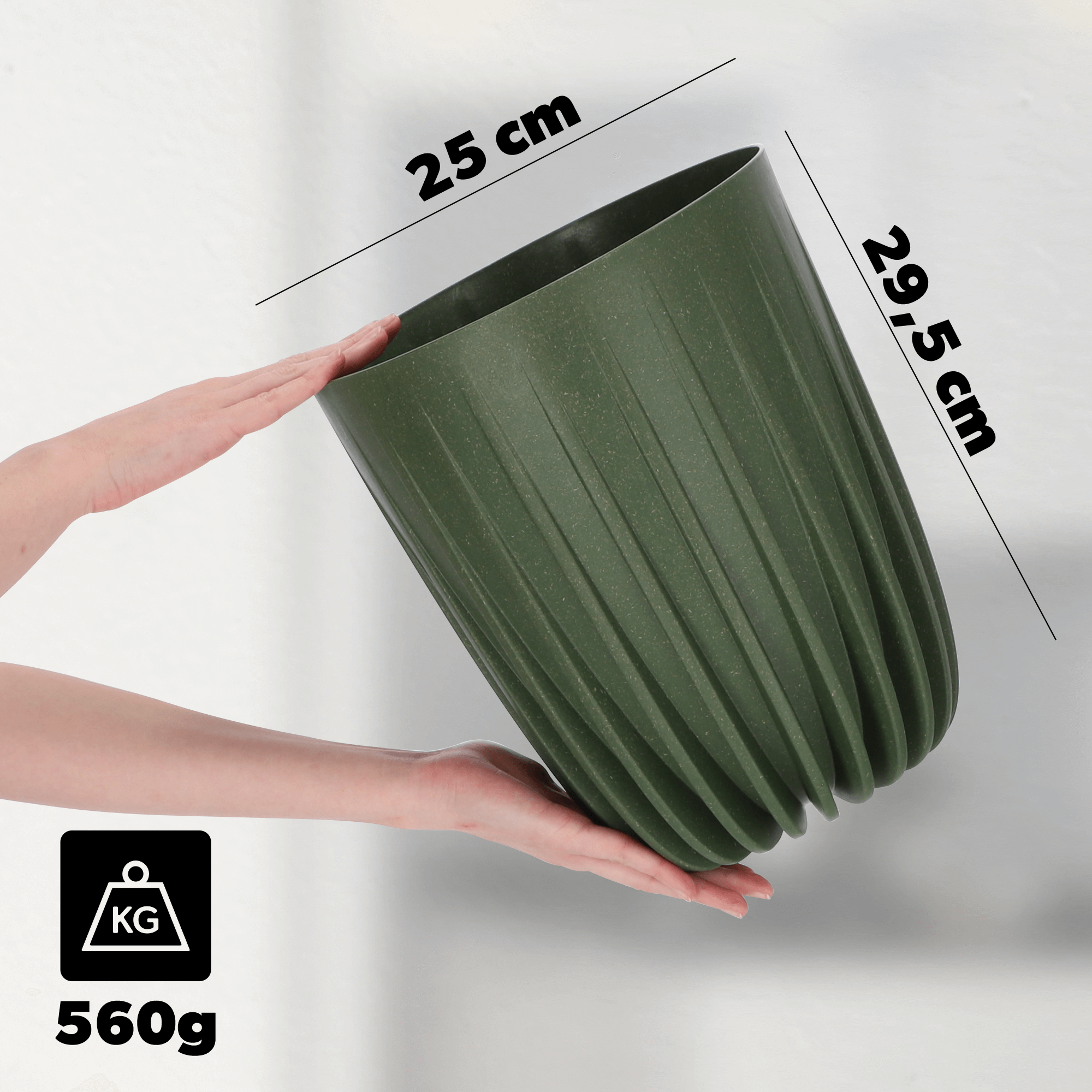 Eko doniczka z wkładem Costa 25 cm, zielona
