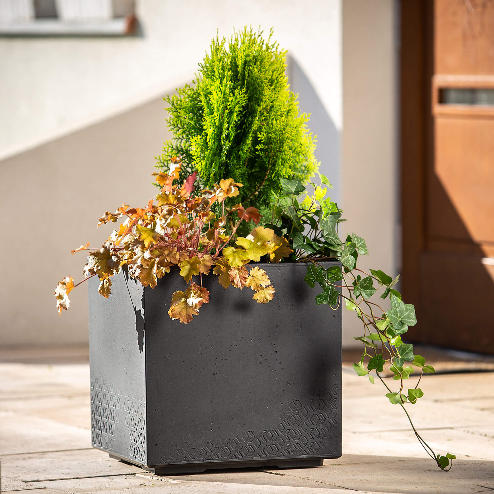 Donica Sore na kółkach „Beton" 40cm czarna