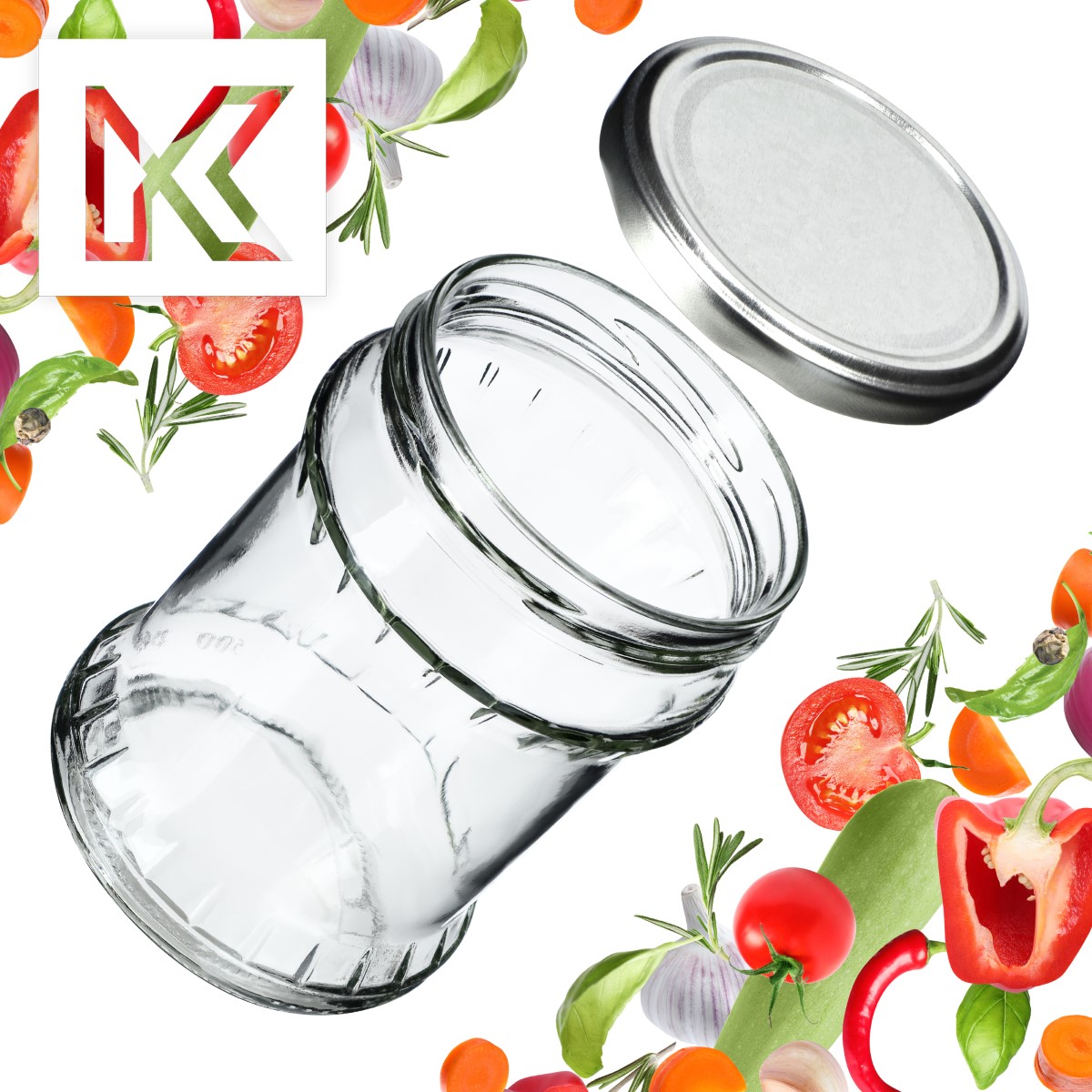 Słoiki na przetwory Kisko 500ml 48szt fi 82 mm + wieczka srebrne
