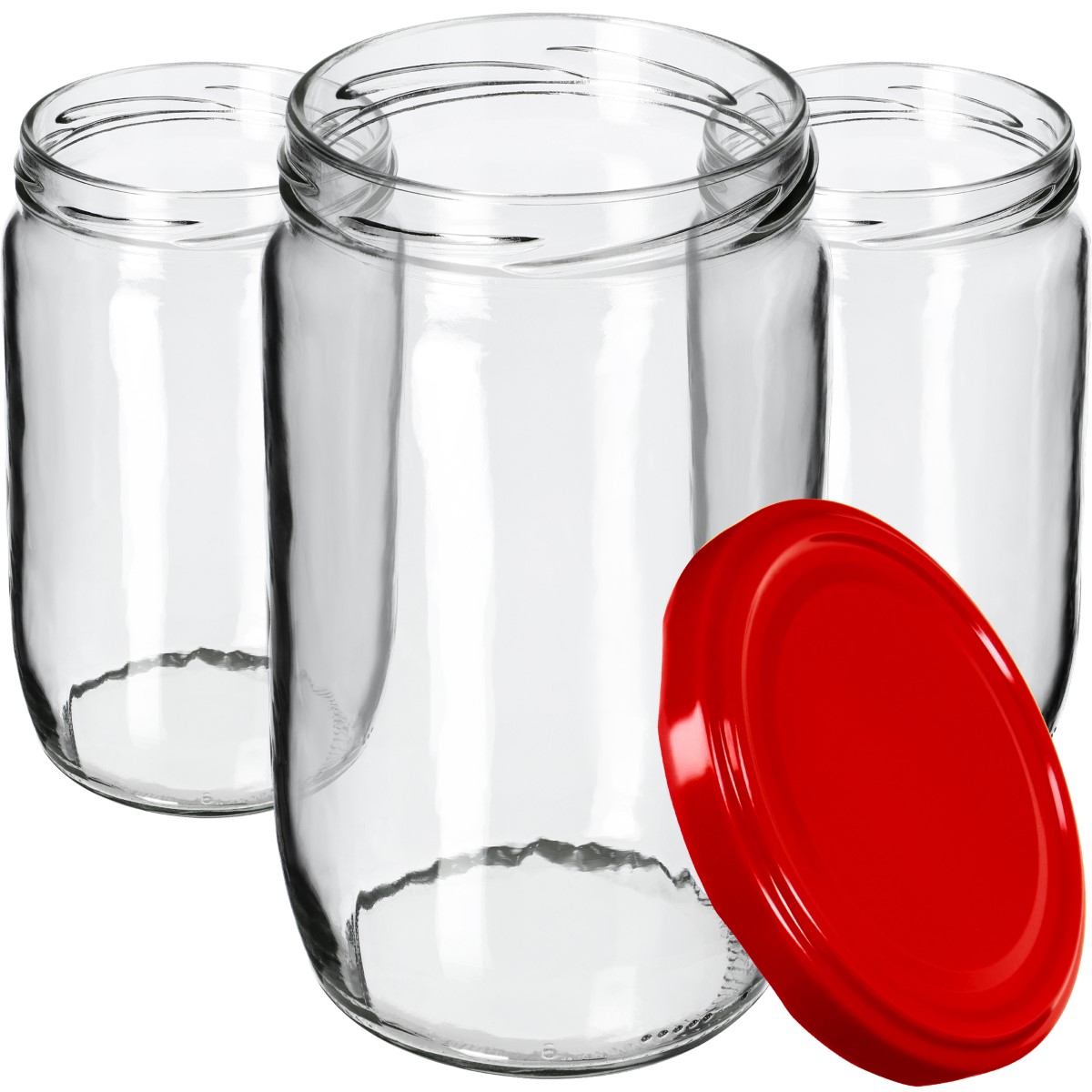 Słoiki na przetwory Niva 720ml 48szt fi 82 mm + wieczka czerwone