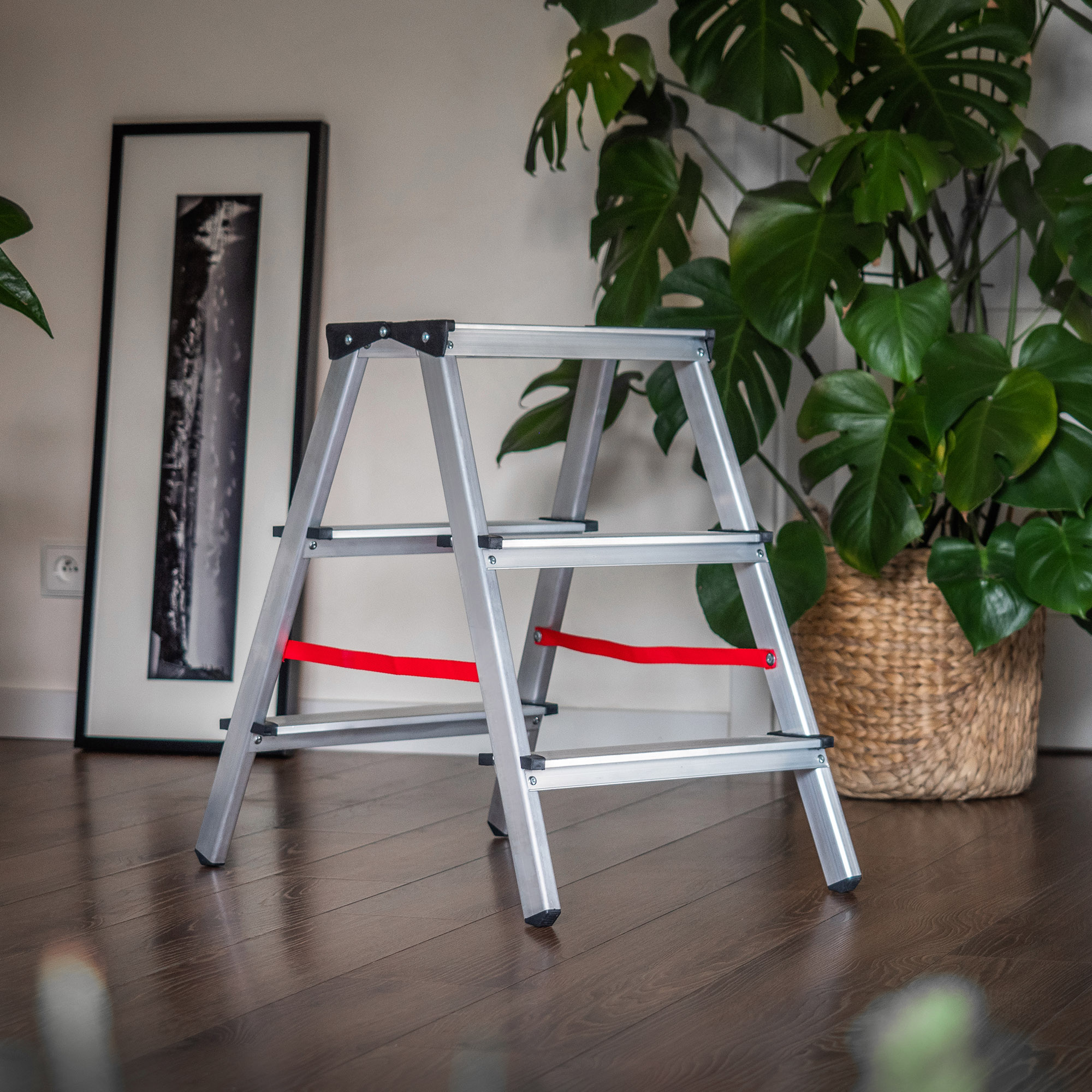 Drabina aluminiowa dwustronna Telti 3 stopnie