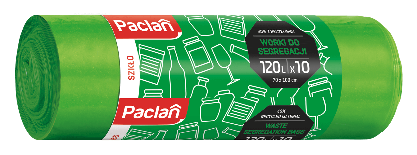 Paclan Worki do segregacji 120L zielone 10 szt.
