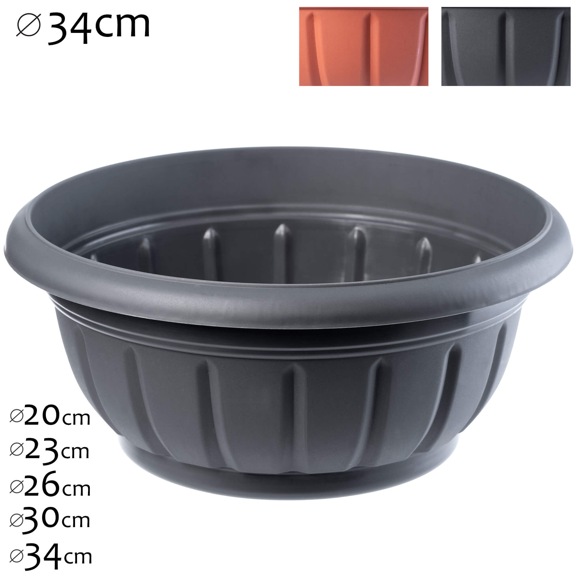 Misa na kwiaty Budrio 34 cm, grafit