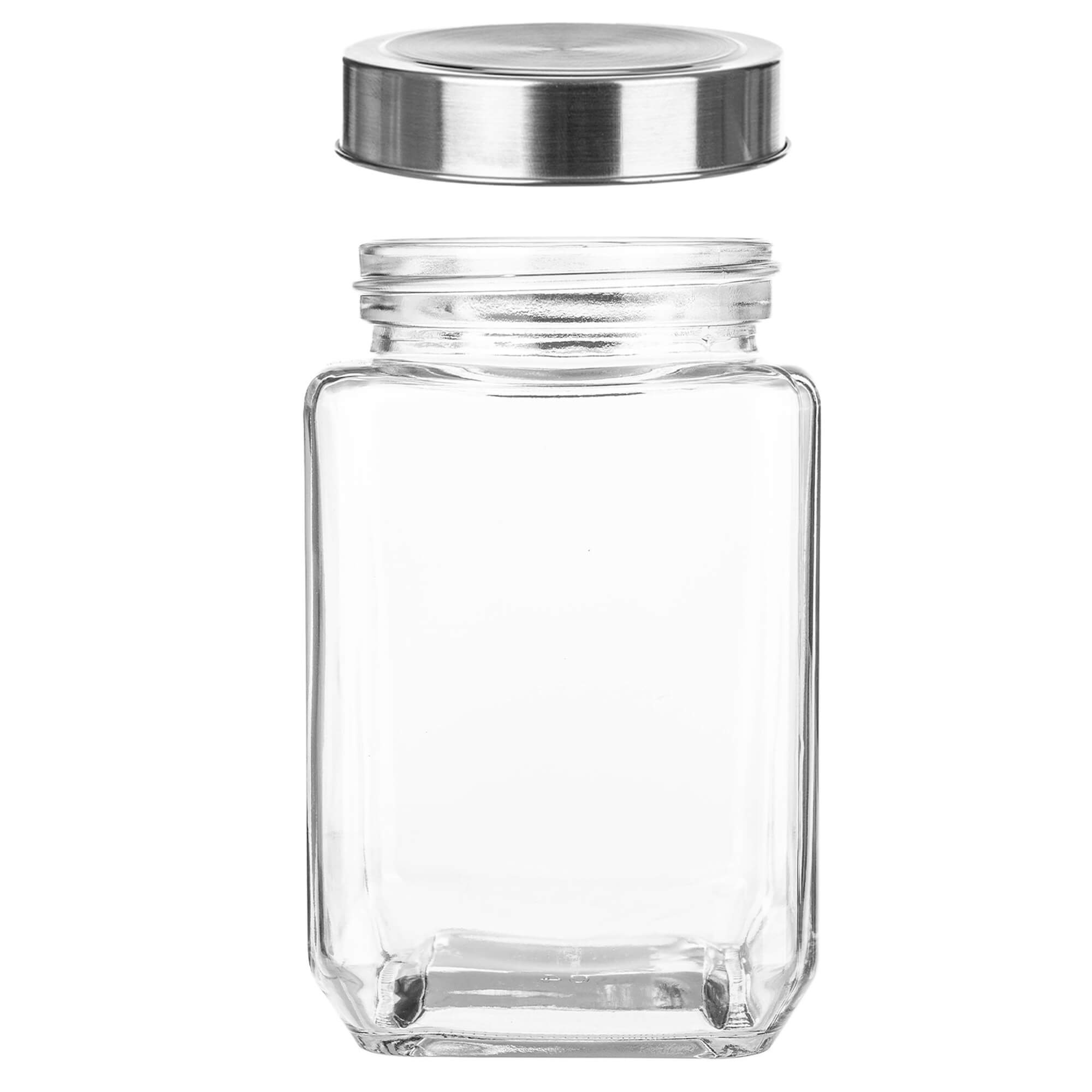 Szklany pojemnik na żywność Ferno 700 ml, srebrny