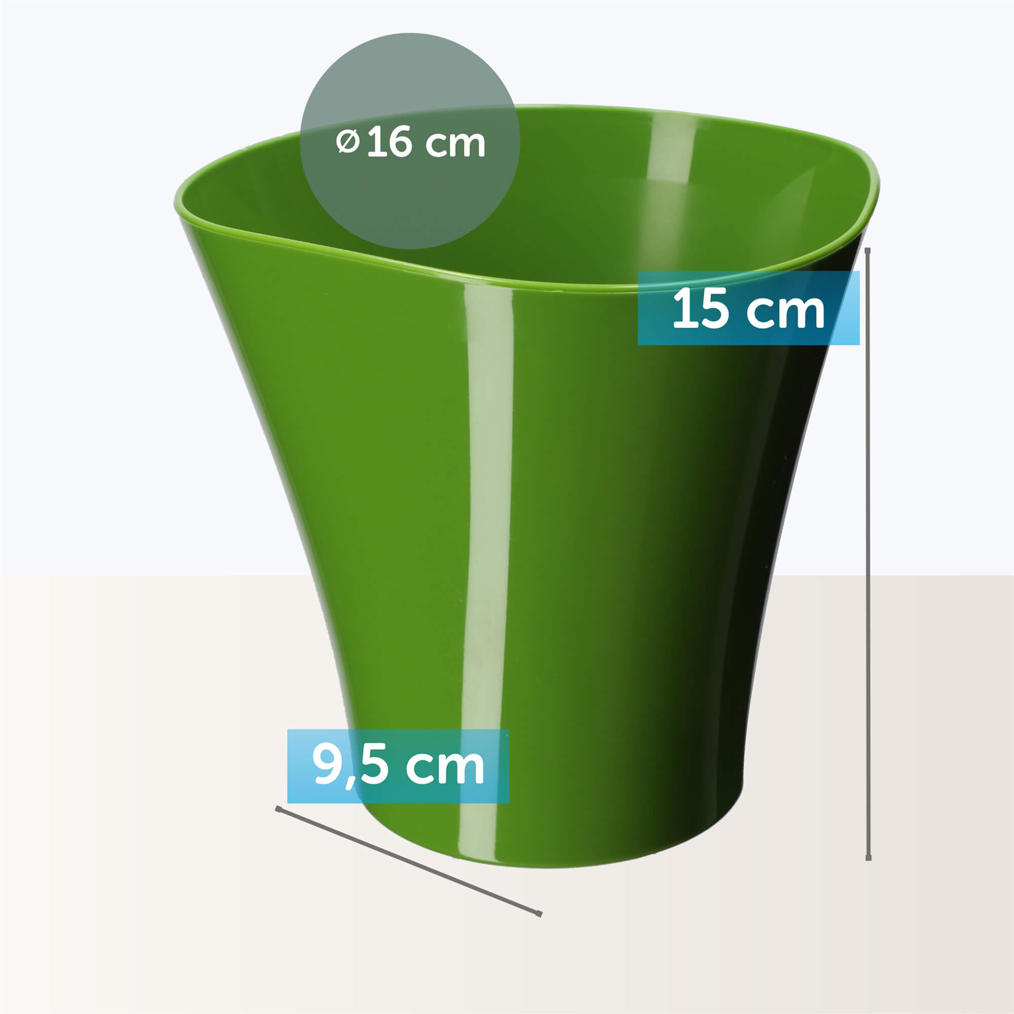 Doniczka na kwiaty Meria 16 cm, zielona