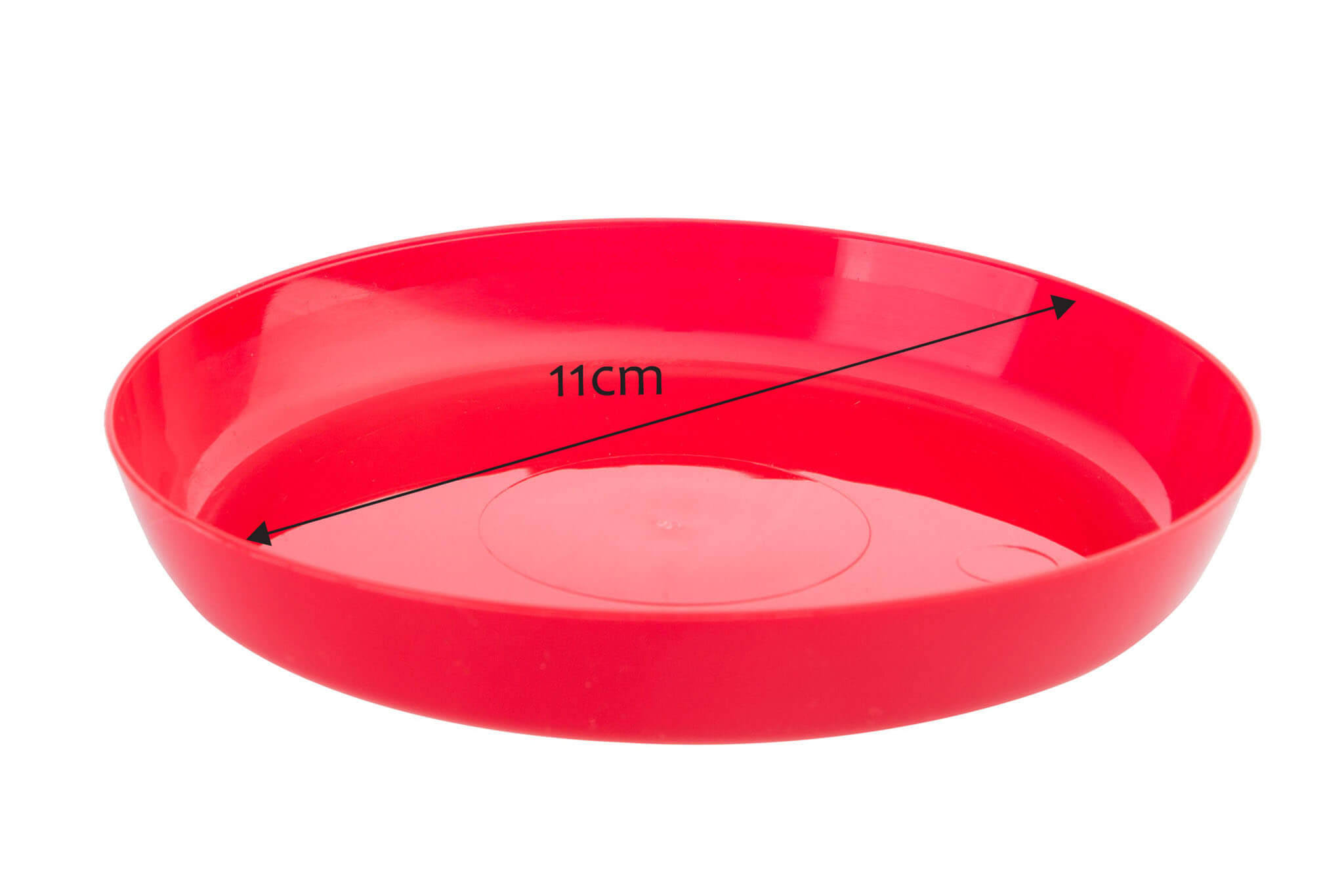 Doniczka na kwiaty z podstawką 12 cm, czerwona