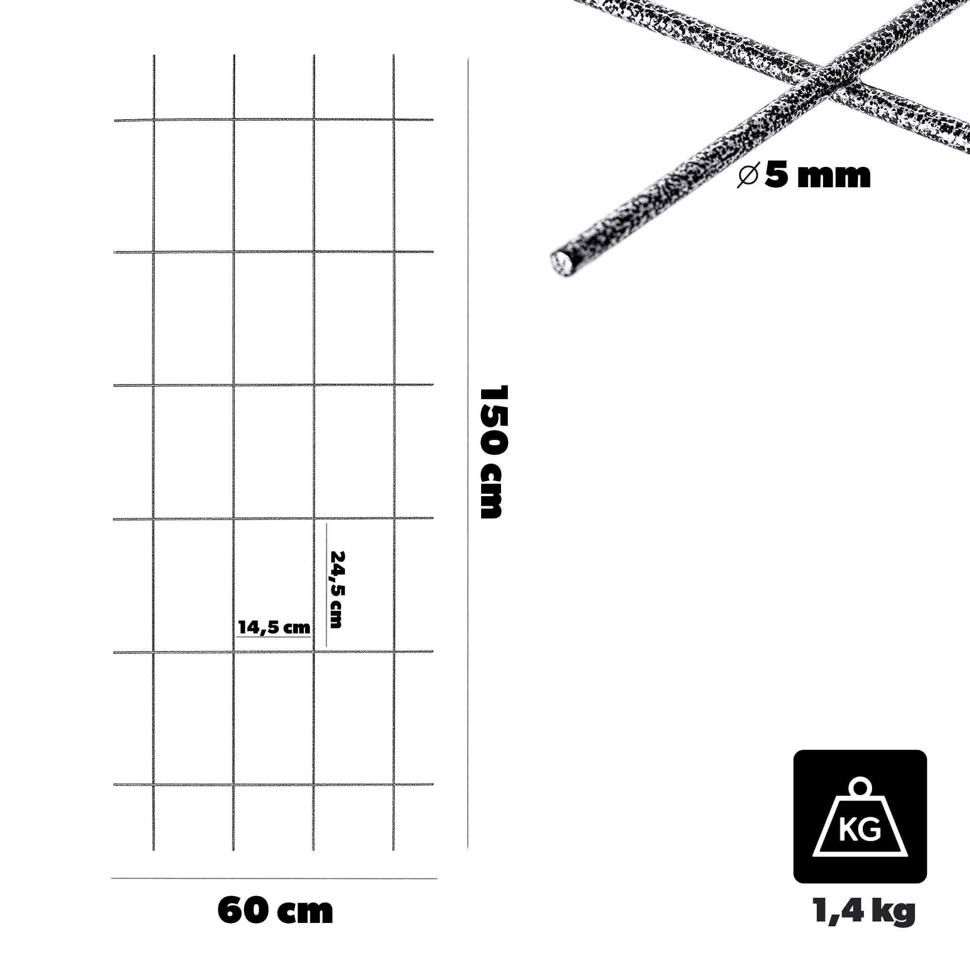 Drabinka ogrodowa Russi na kwiaty 150 cm, czarny