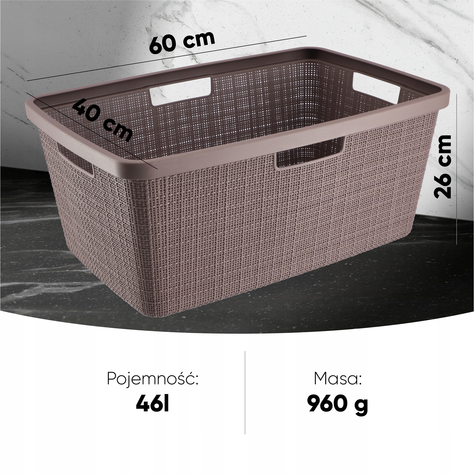 Pojemnik na bieliznę Curver Jute 46L brązowy