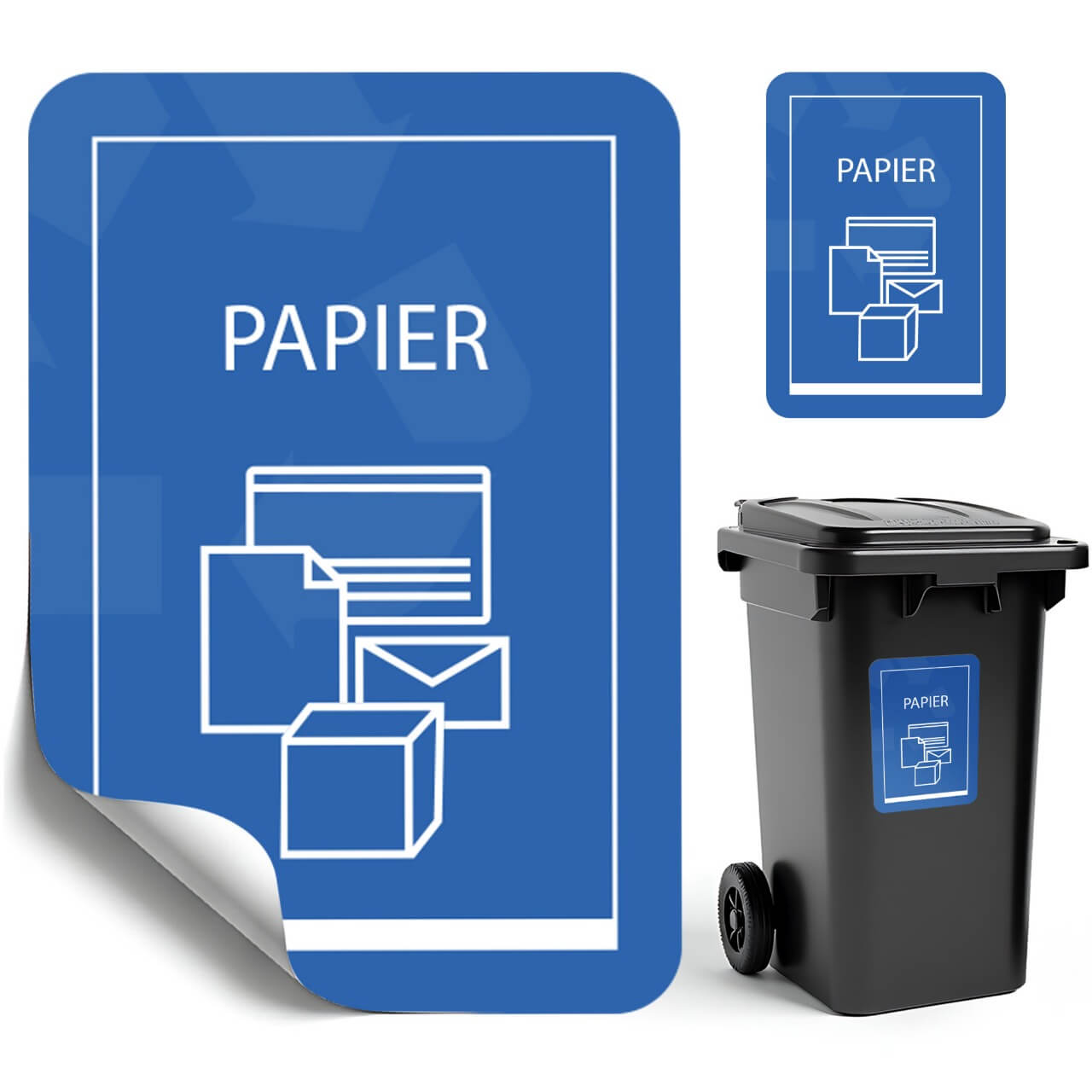 Naklejka na kosz do segregacji odpadów Virey A6 papier 1 szt.