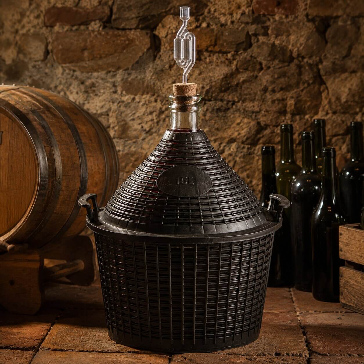 Balon Gąsior na wino Alatri z wąskim otworem 15L