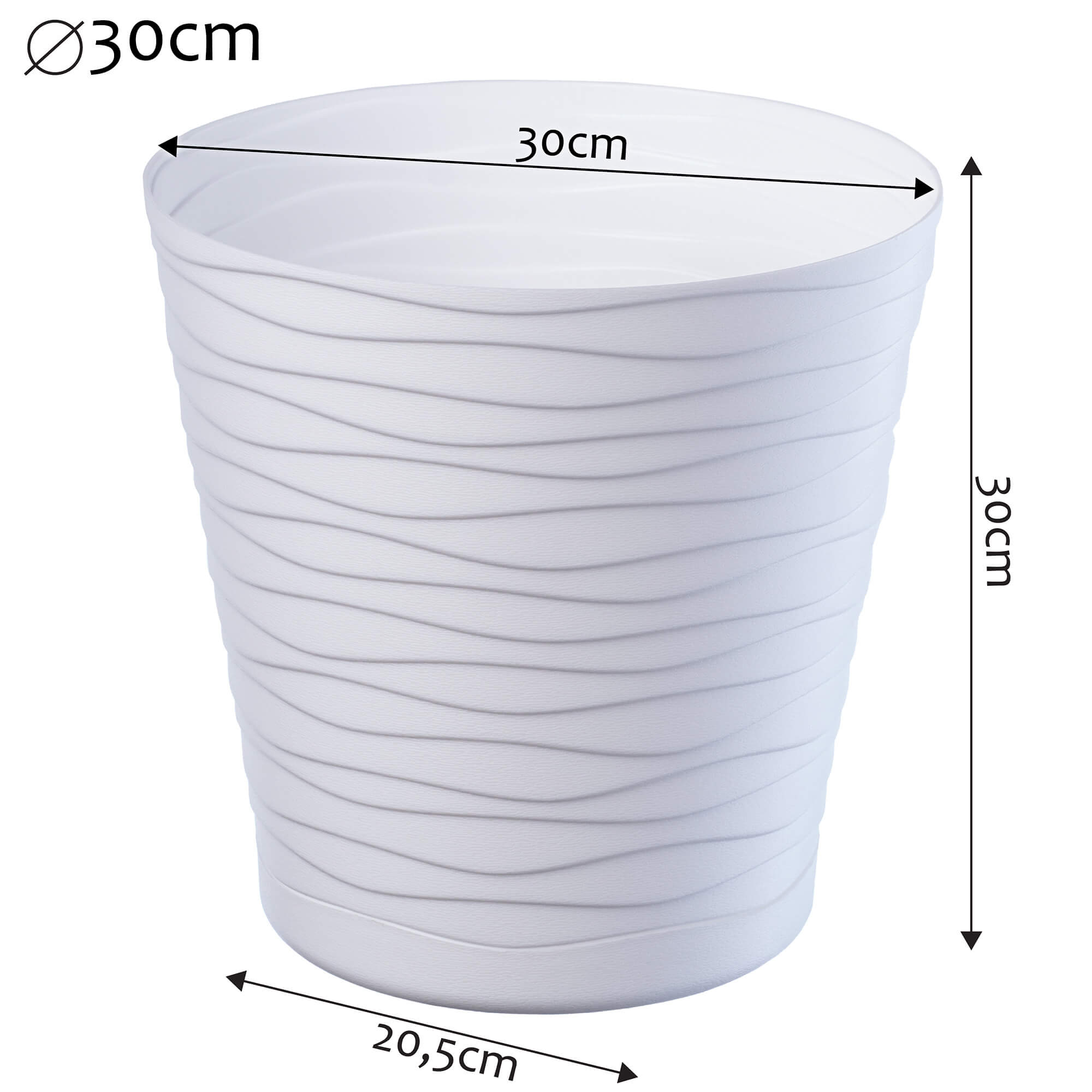 Doniczka z podstawką Greve 30 cm, biała