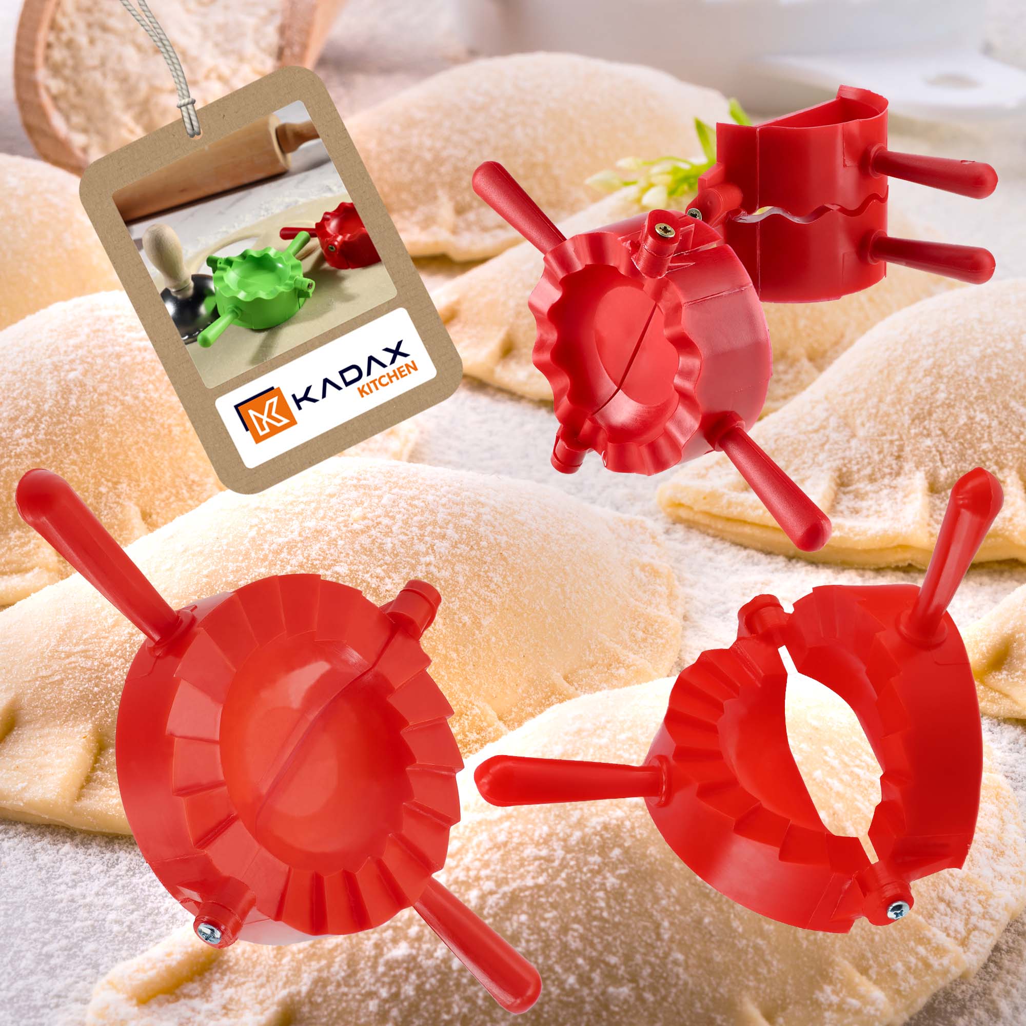 Forma do pierogów i uszek Locana, czerwona 2 szt.