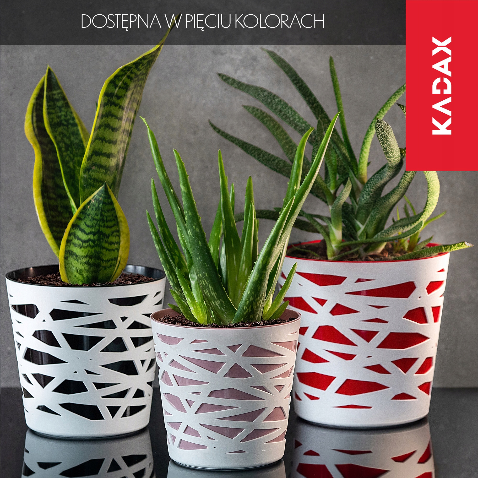 Doniczka z wkładem Rusio 13 cm, czerwona