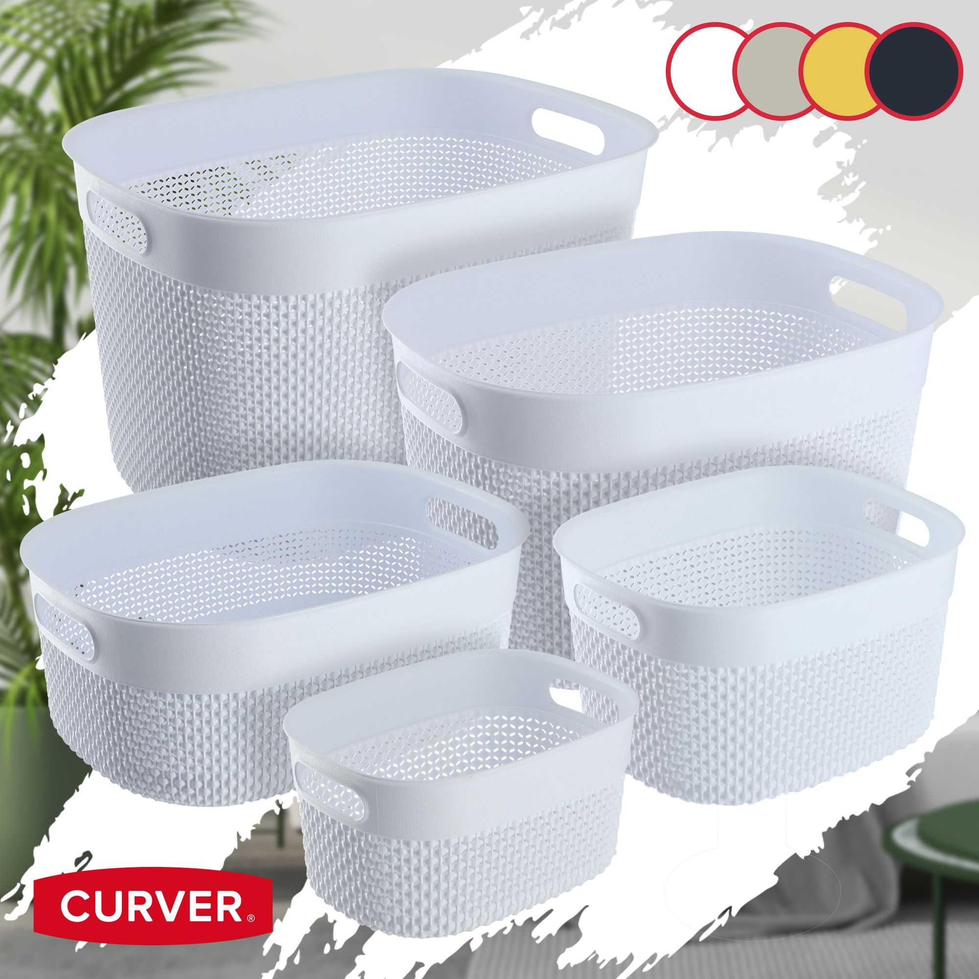 Koszyk prostokątny 3,5l Curver Filo, biały