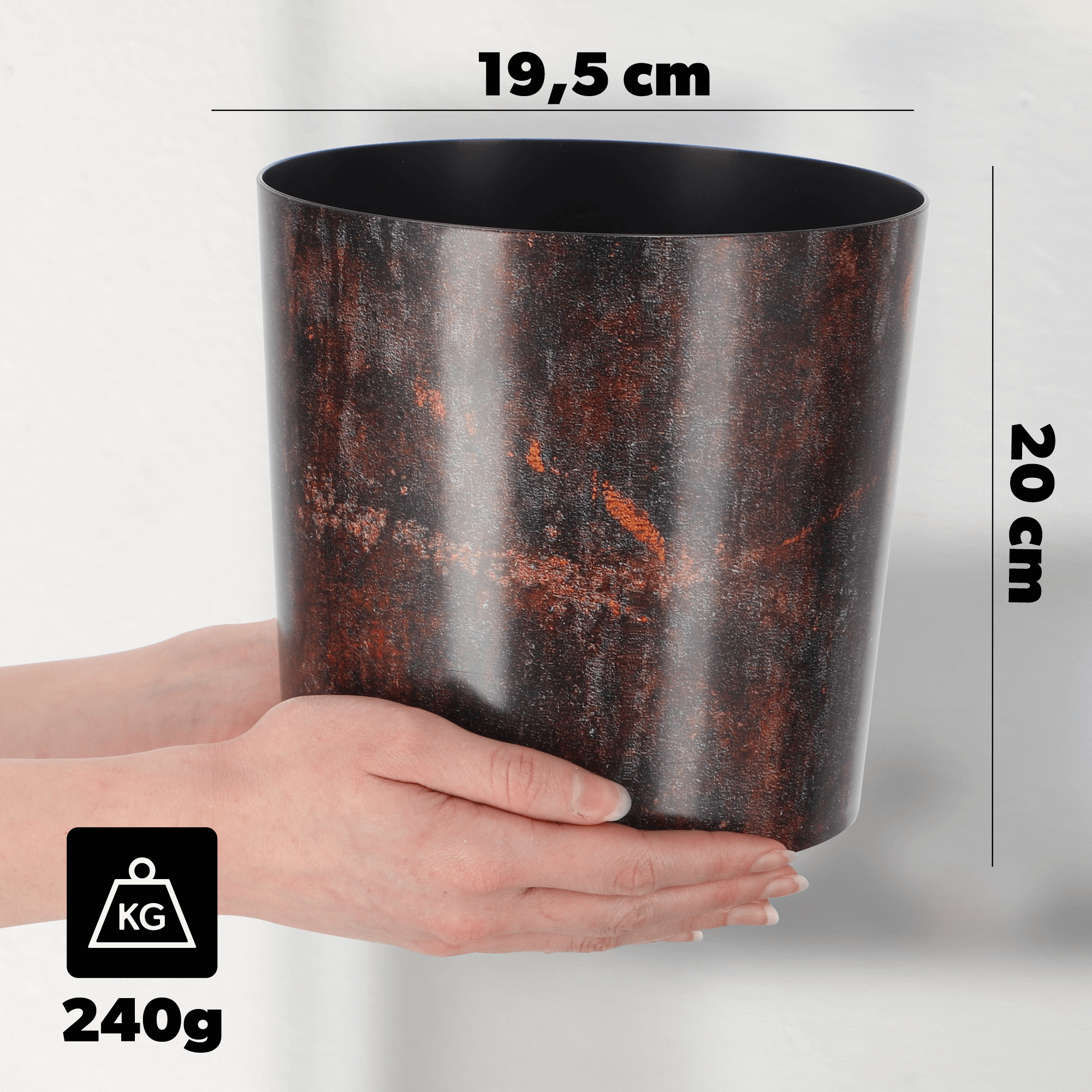 Osłonka na doniczkę Belvi 19 cm, rdza