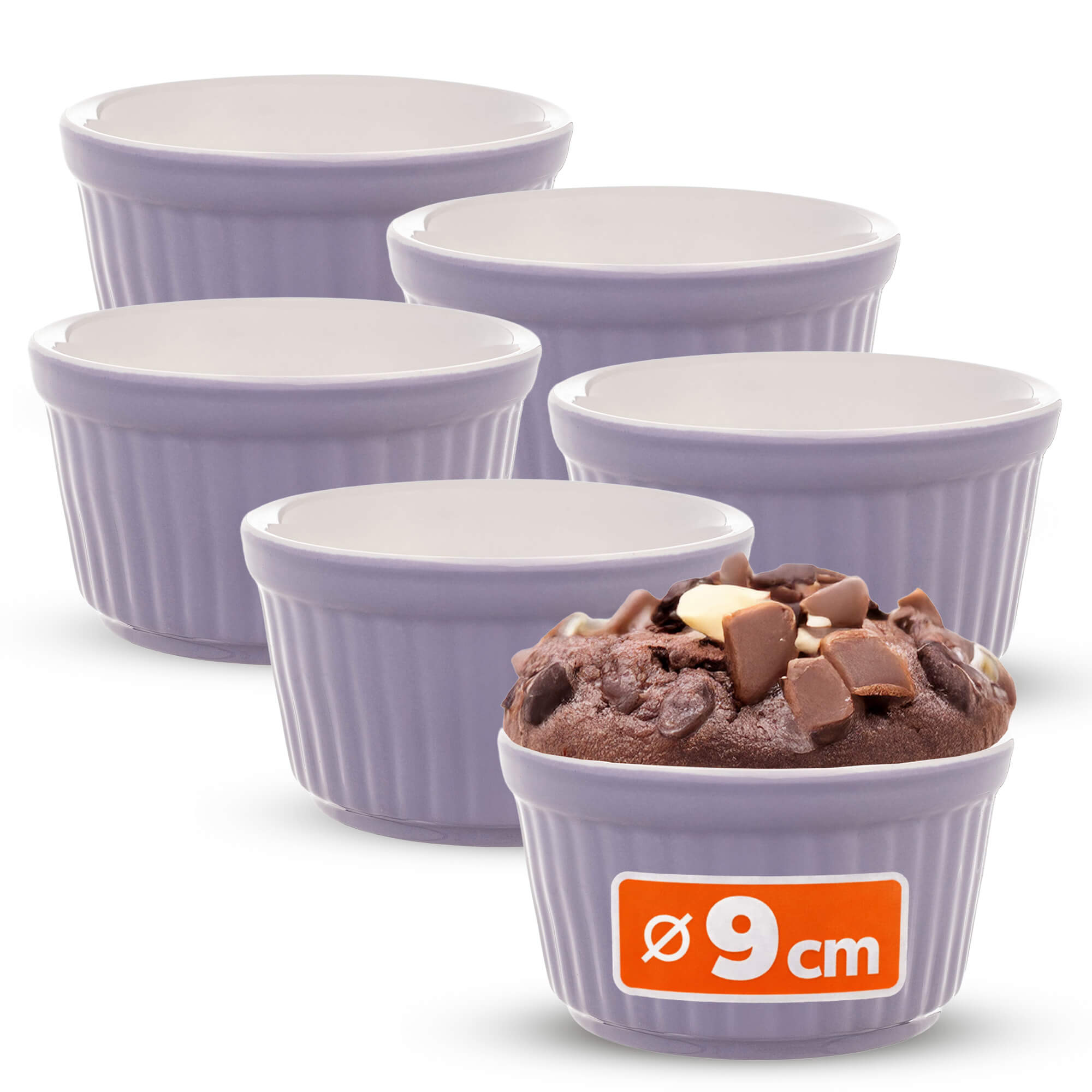 Naczynie ceramiczne do zapiekania Maes 9 x 5 cm fioletowe 6 szt.