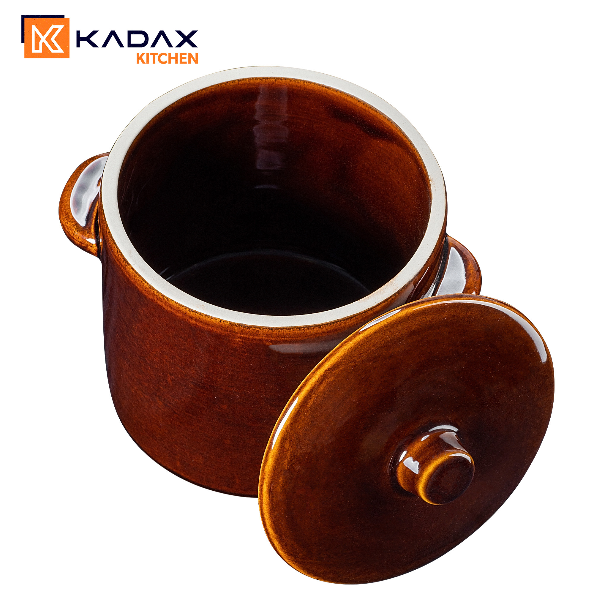 Garnek kamionkowy Athena 1.5L 17cm z pokrywką
