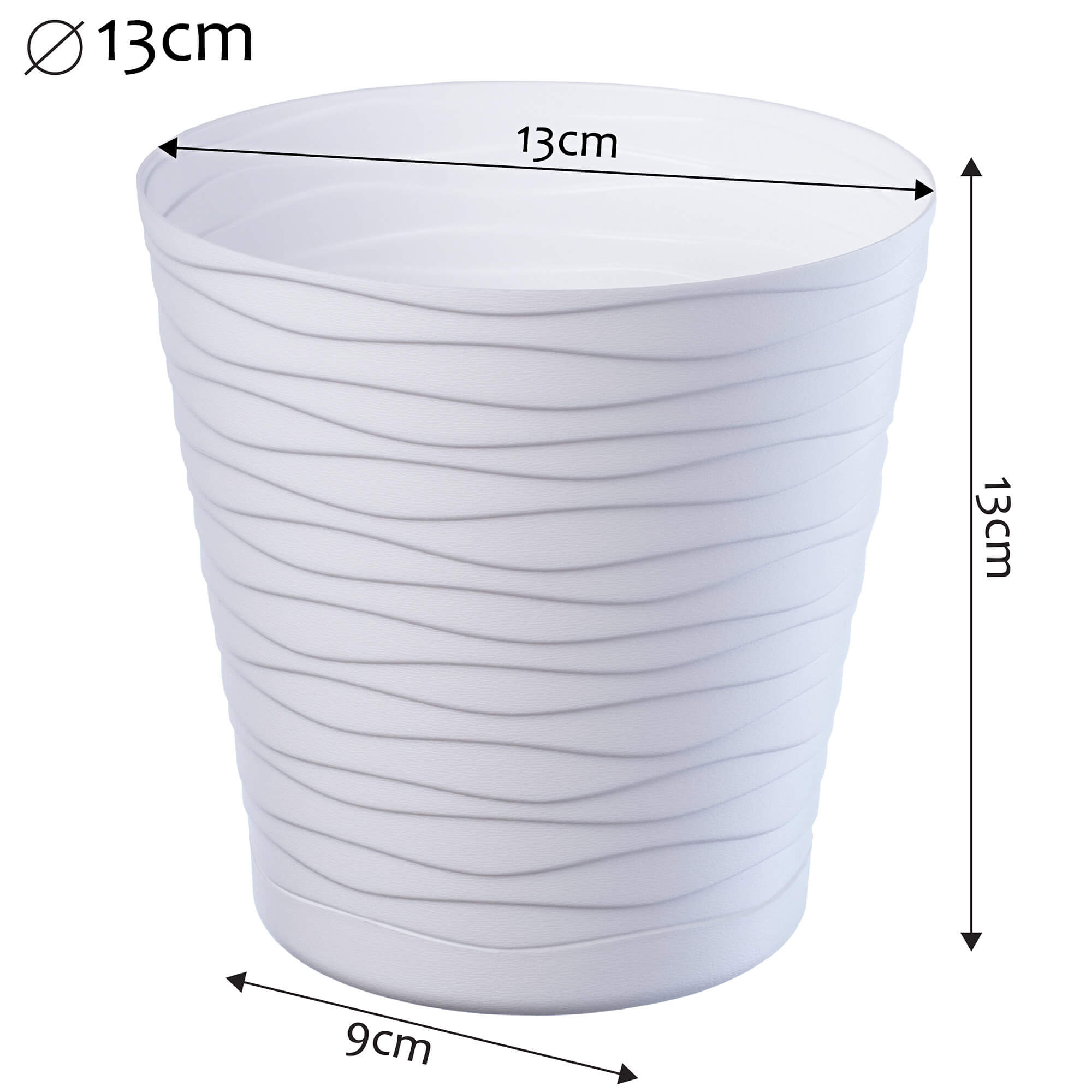 Doniczka z podstawką Greve 13 cm, biała
