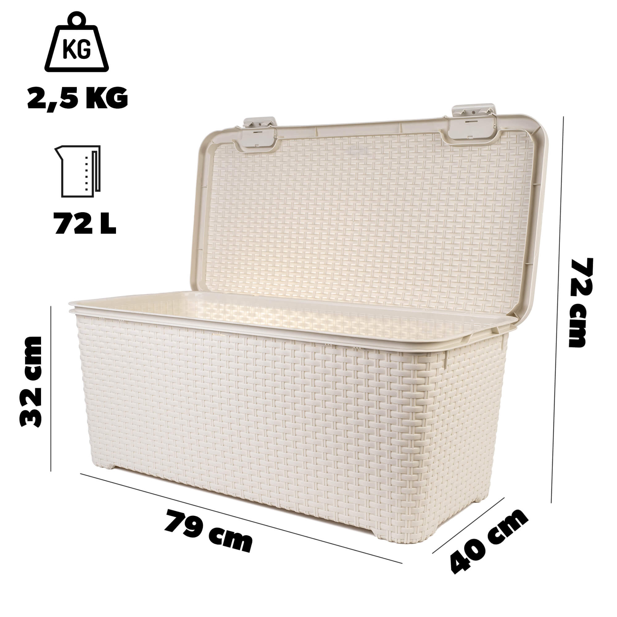 Pojemnik do przechowywania 72L Curver Style, kremowy