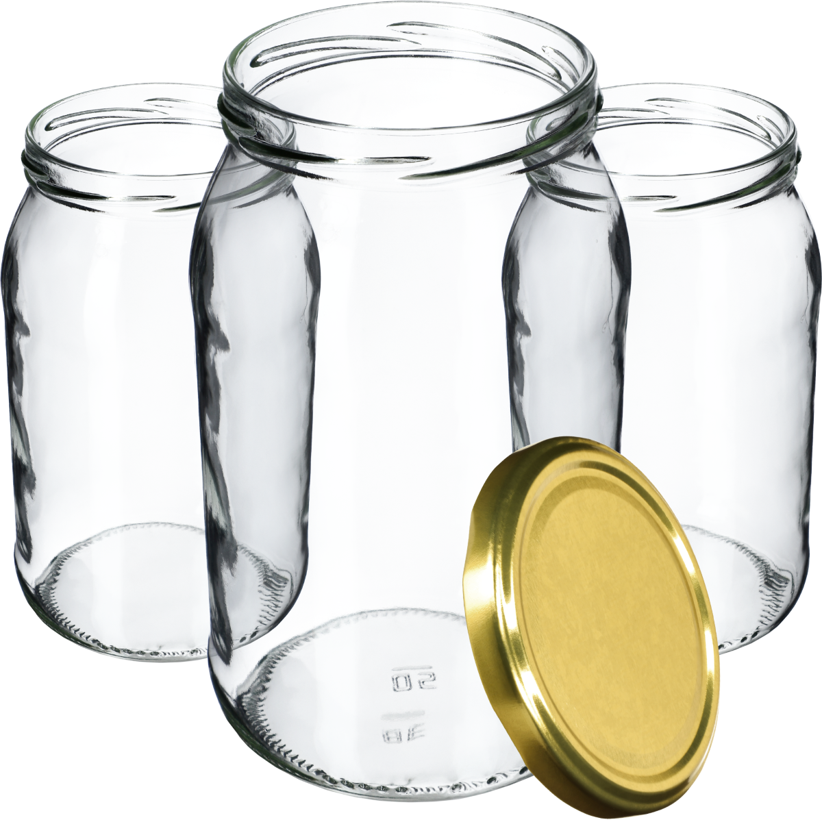 Słoiki na przetwory Simo 900ml 8szt fi 82 mm + wieczka złote