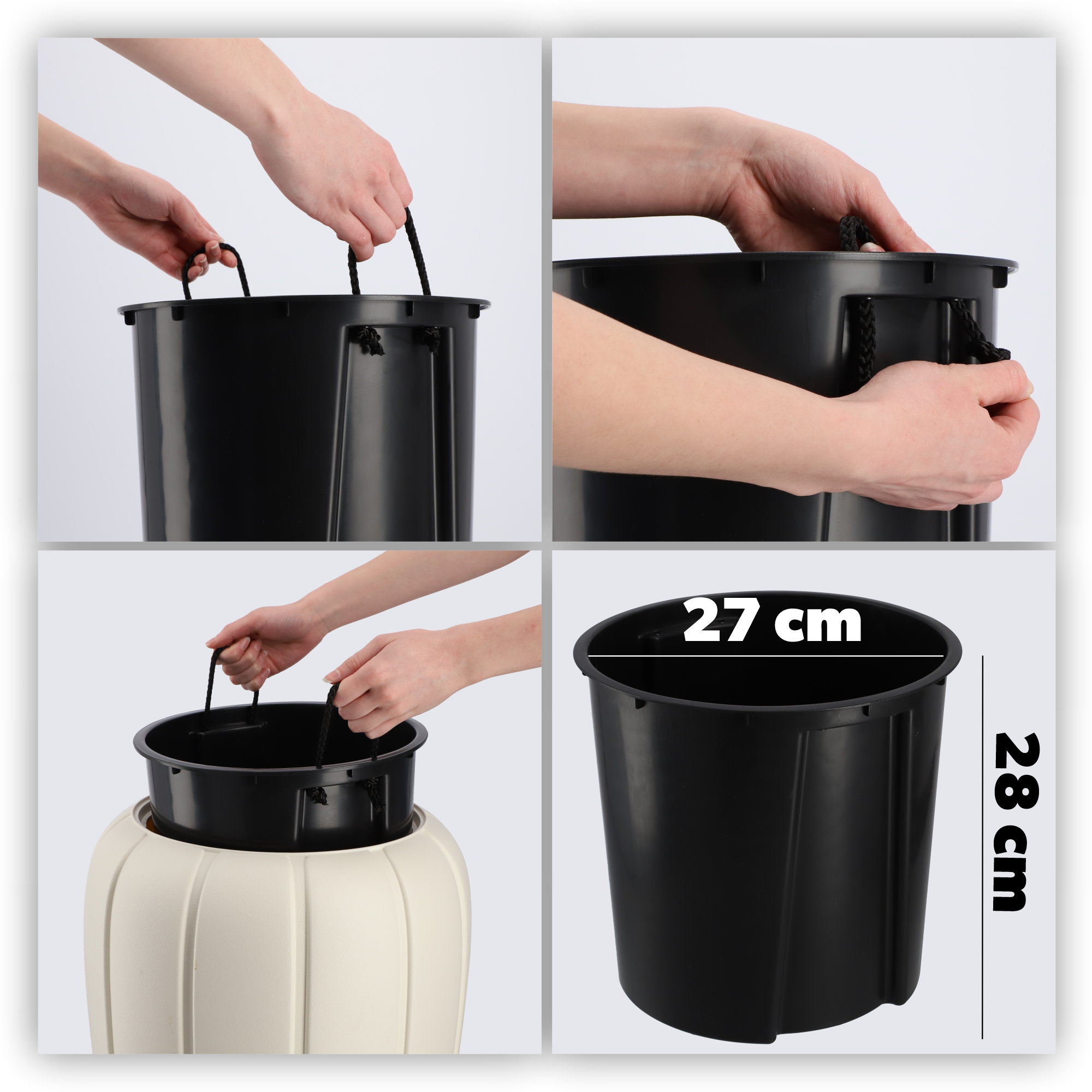 Donica na kwiaty z wkładem Pale 62 cm, kremowy