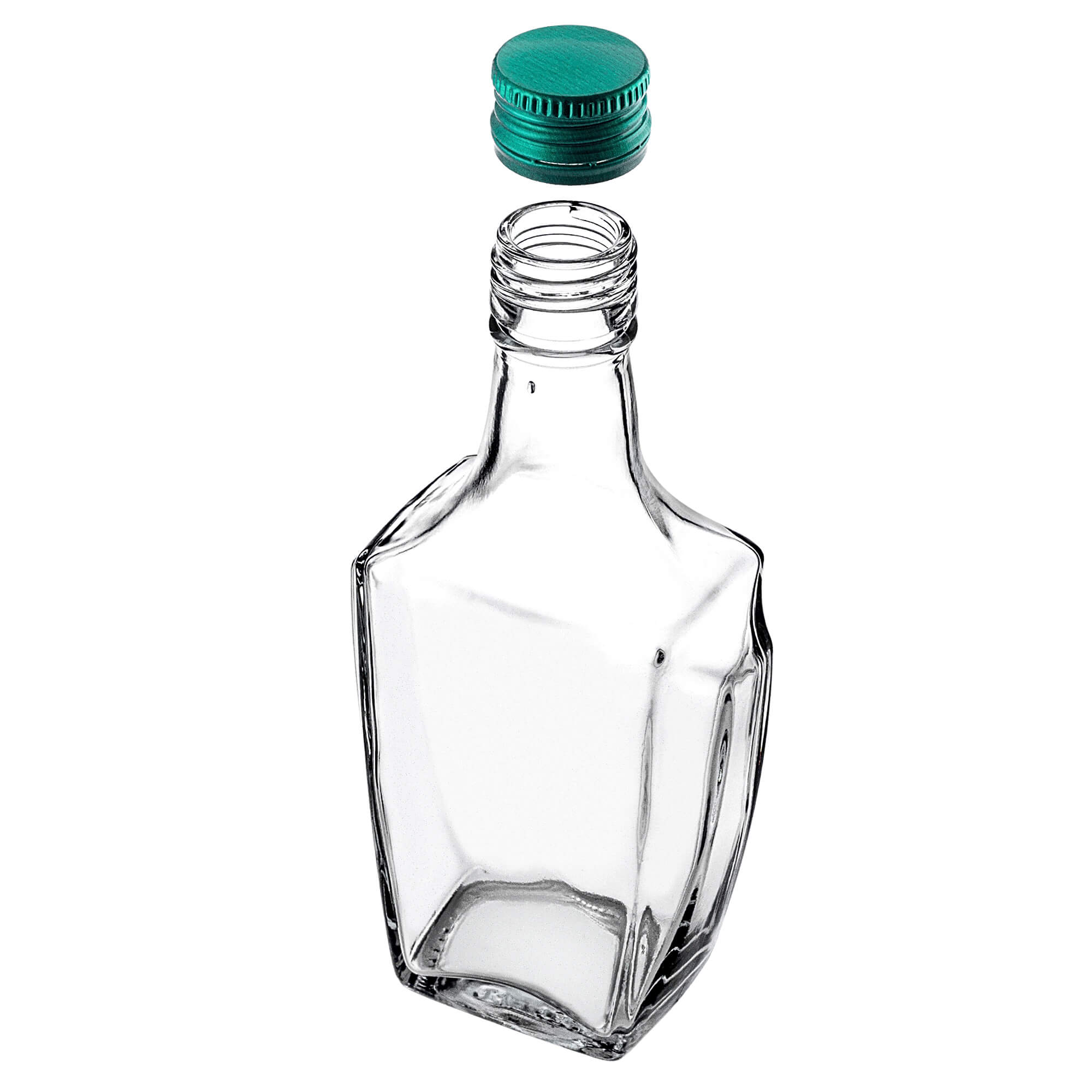 Szklana butelka na nalewkę Faenza 250ml z zieloną zakrętką 1 szt.