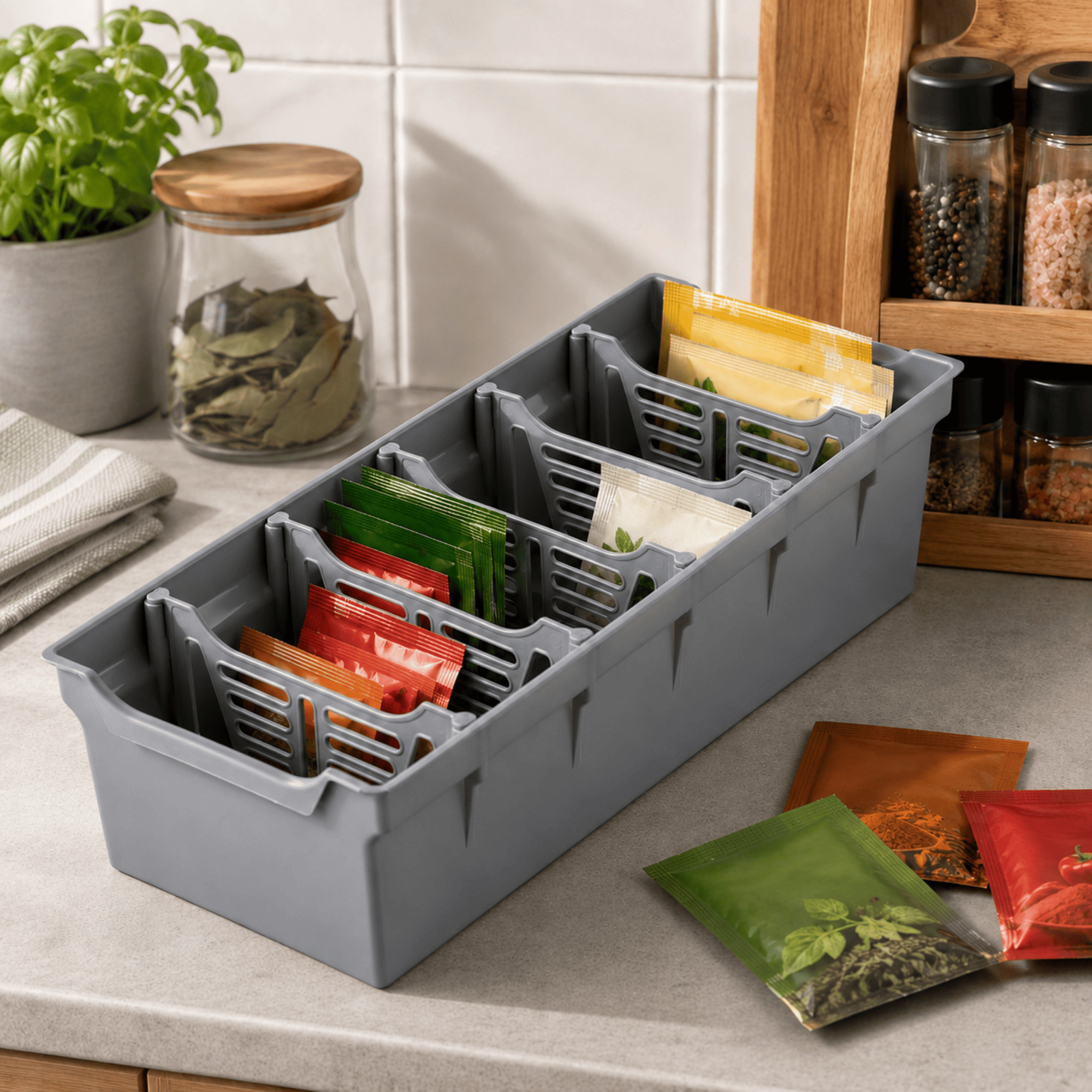 Organizer na przyprawy Austis 30 x 15 cm szary