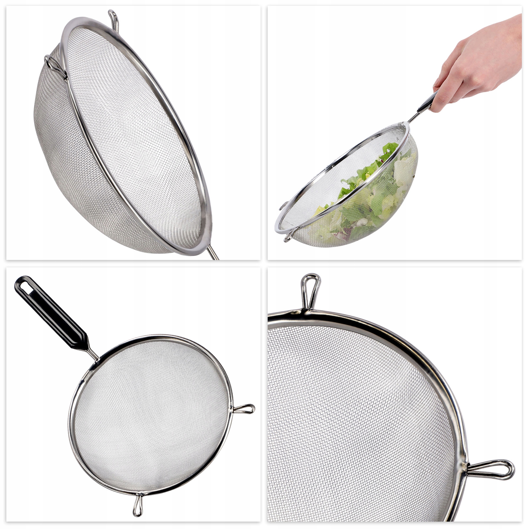 Sitko kuchenne nierdzewne 18 cm, antracyt